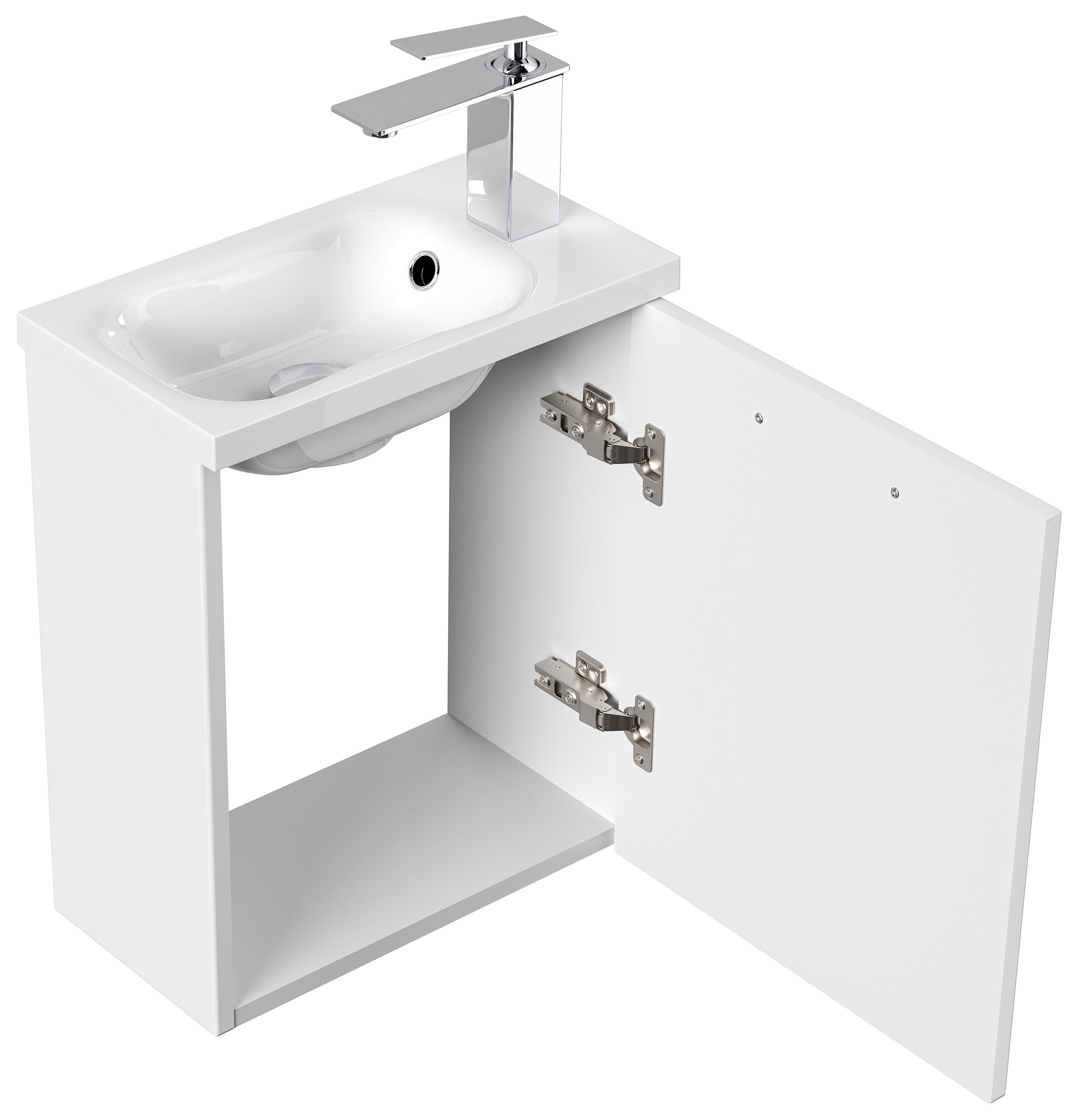 Gäste WC Badmöbel Pico Slimline 40cm SoftClose weiß hochglanz