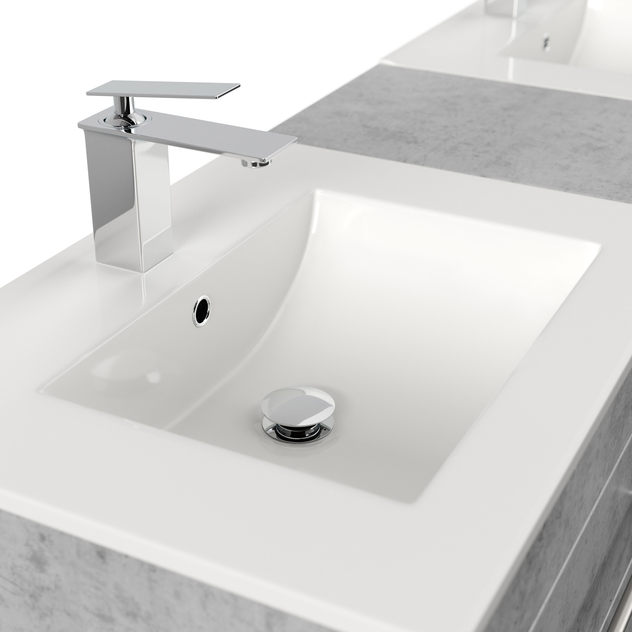 Stand Badmöbel Roma XL SoftClose weiss hochglanz
