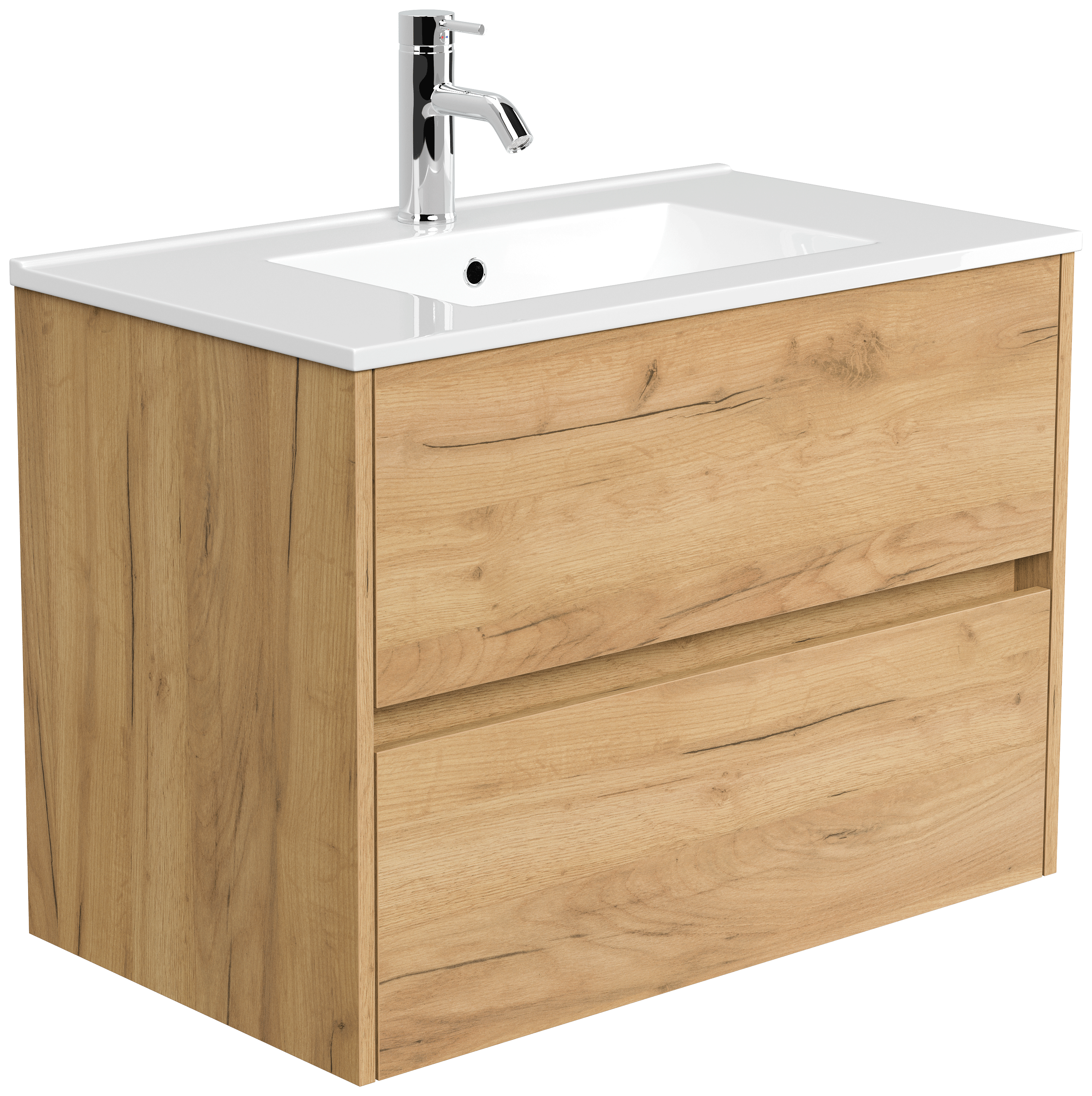 Badmöbel Taifun & Waschtisch 80 cm 2 Greifraum SoftClose Auszüge eiche gold