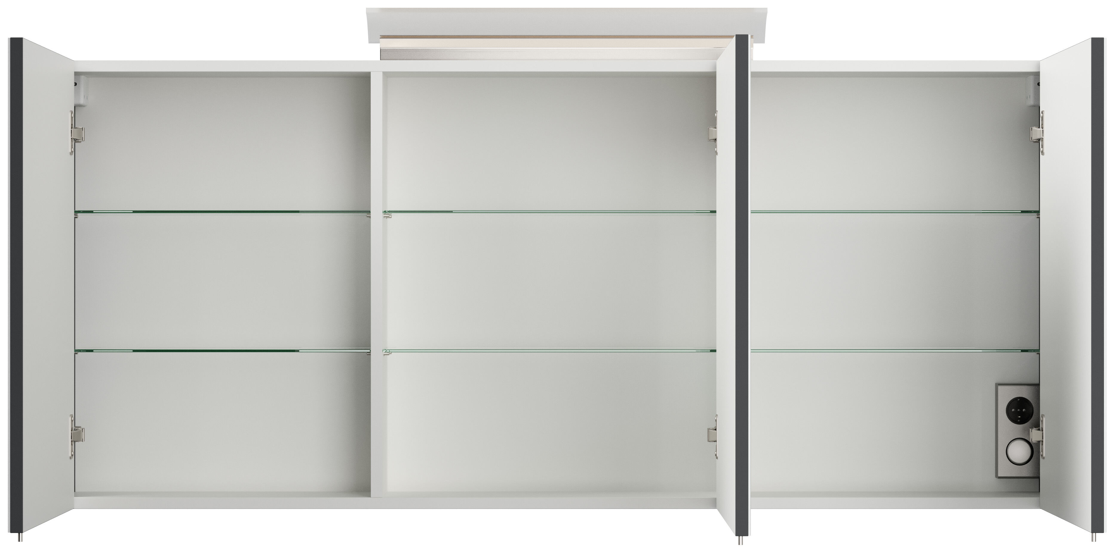 Badmöbelset Roma XL 4-teilig Spiegelschrank 2x Hochschrank weiss hochglanz