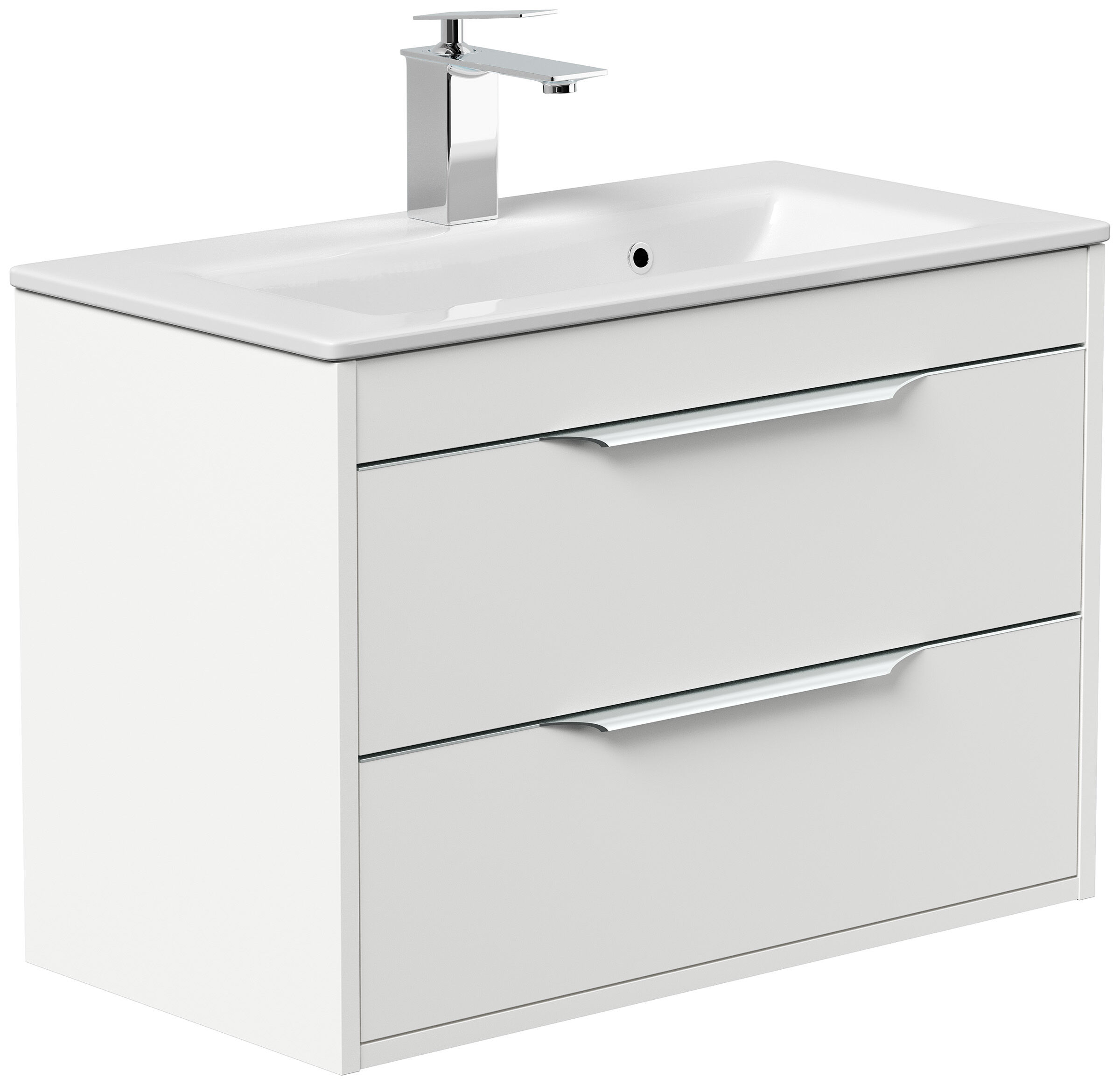 Badmöbel Elements 80 Slimline SoftClose weiss matt