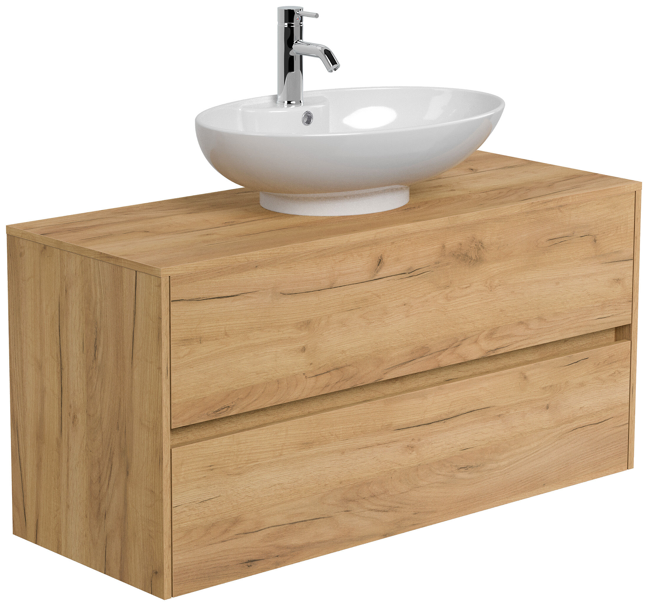 Badmöbel Taifun 120cm mit Keramik Aufsatzwaschbecken grafit
