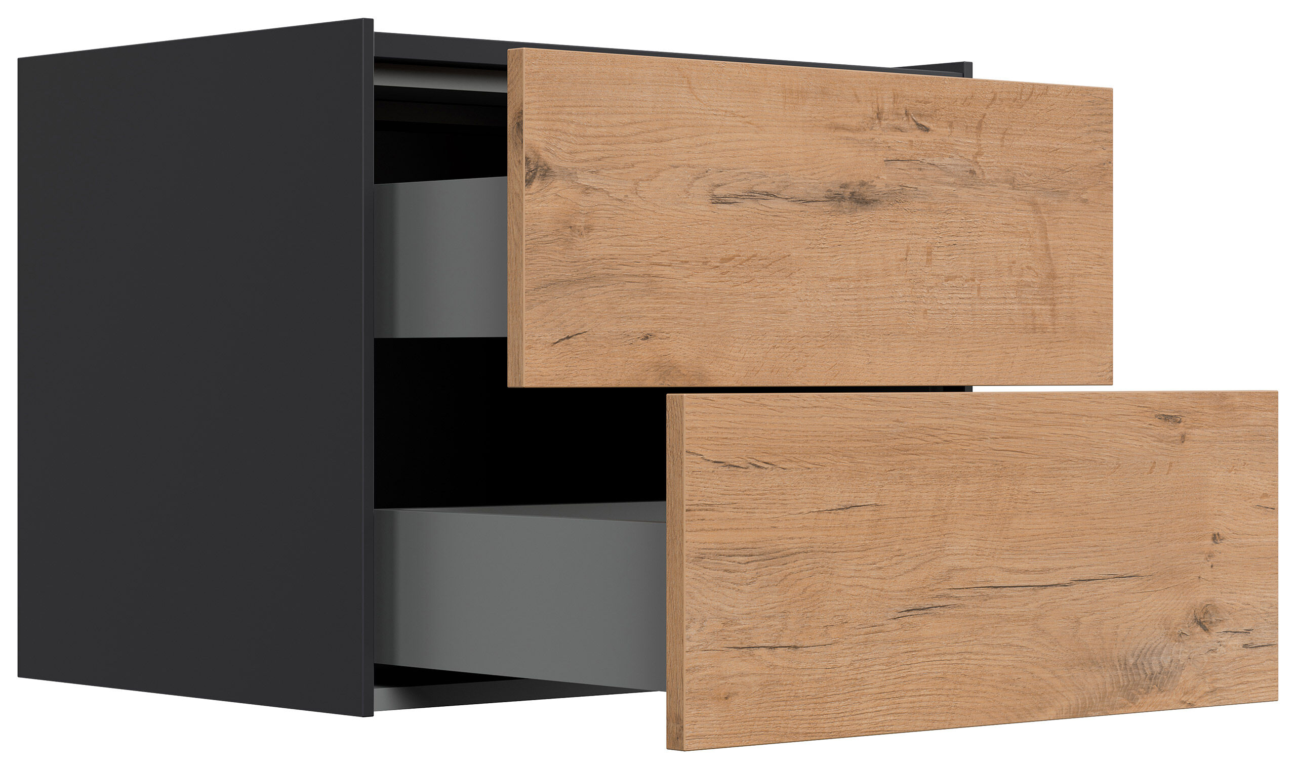 Design Nachttisch Kommode Somnia L 60cm, 2 Pushauszüge lackiert Weiß Hgl
