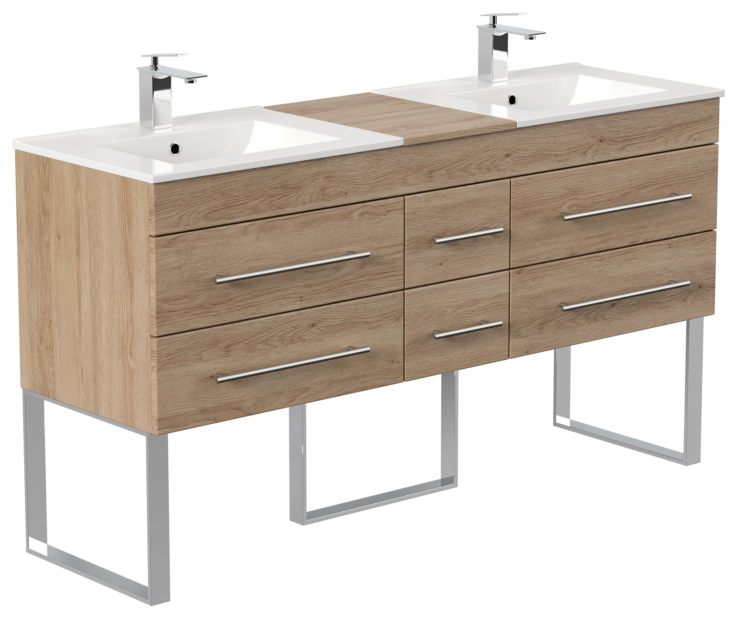 Stand Badmöbel Roma XL SoftClose weiss hochglanz