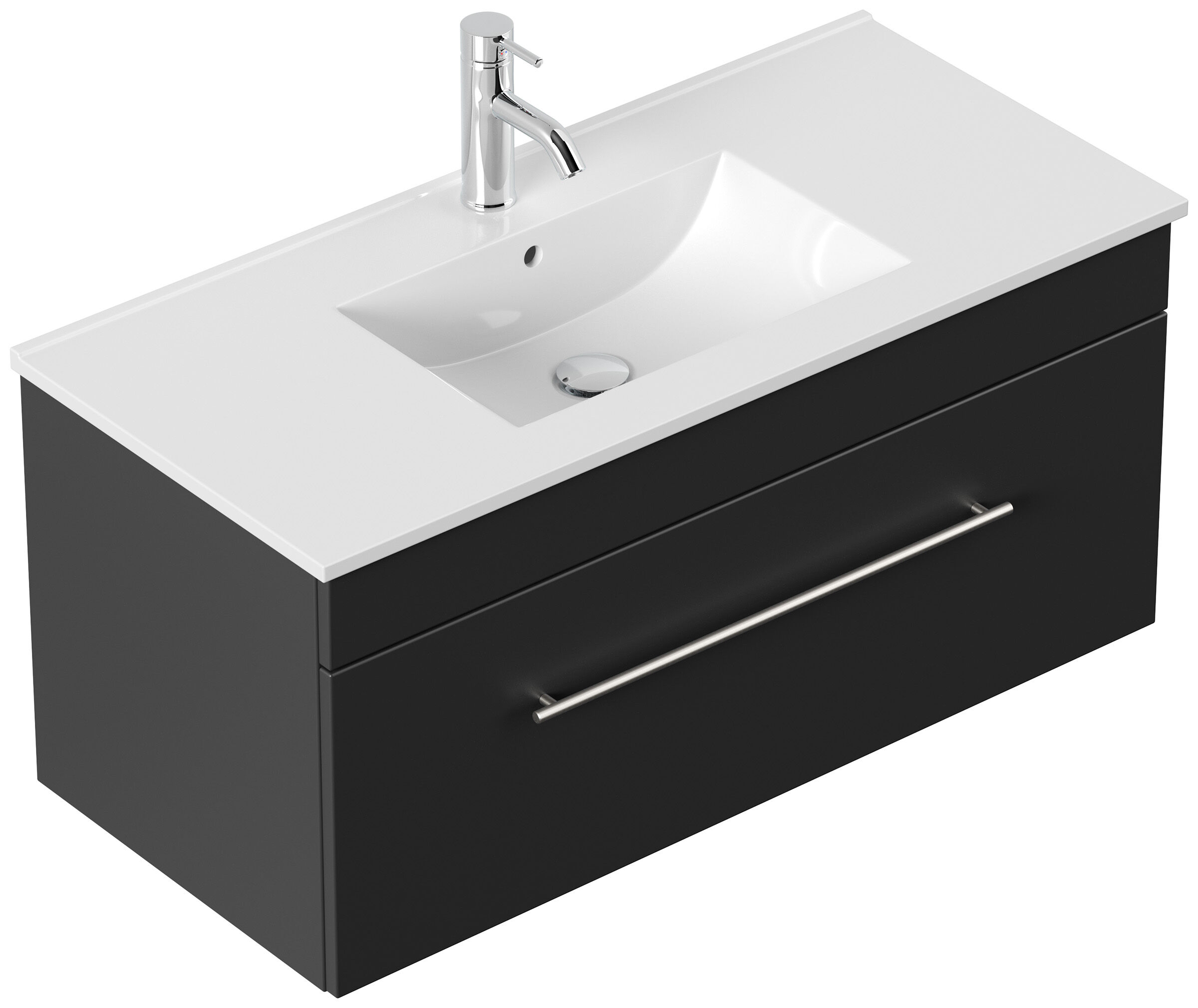 Badmöbel Linea 100cm SoftClose schwarz