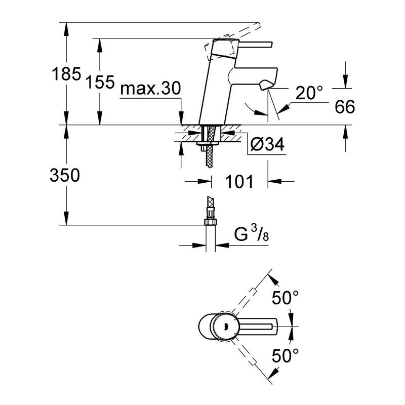 Grohe Concetto Waschtischbatterie DN15