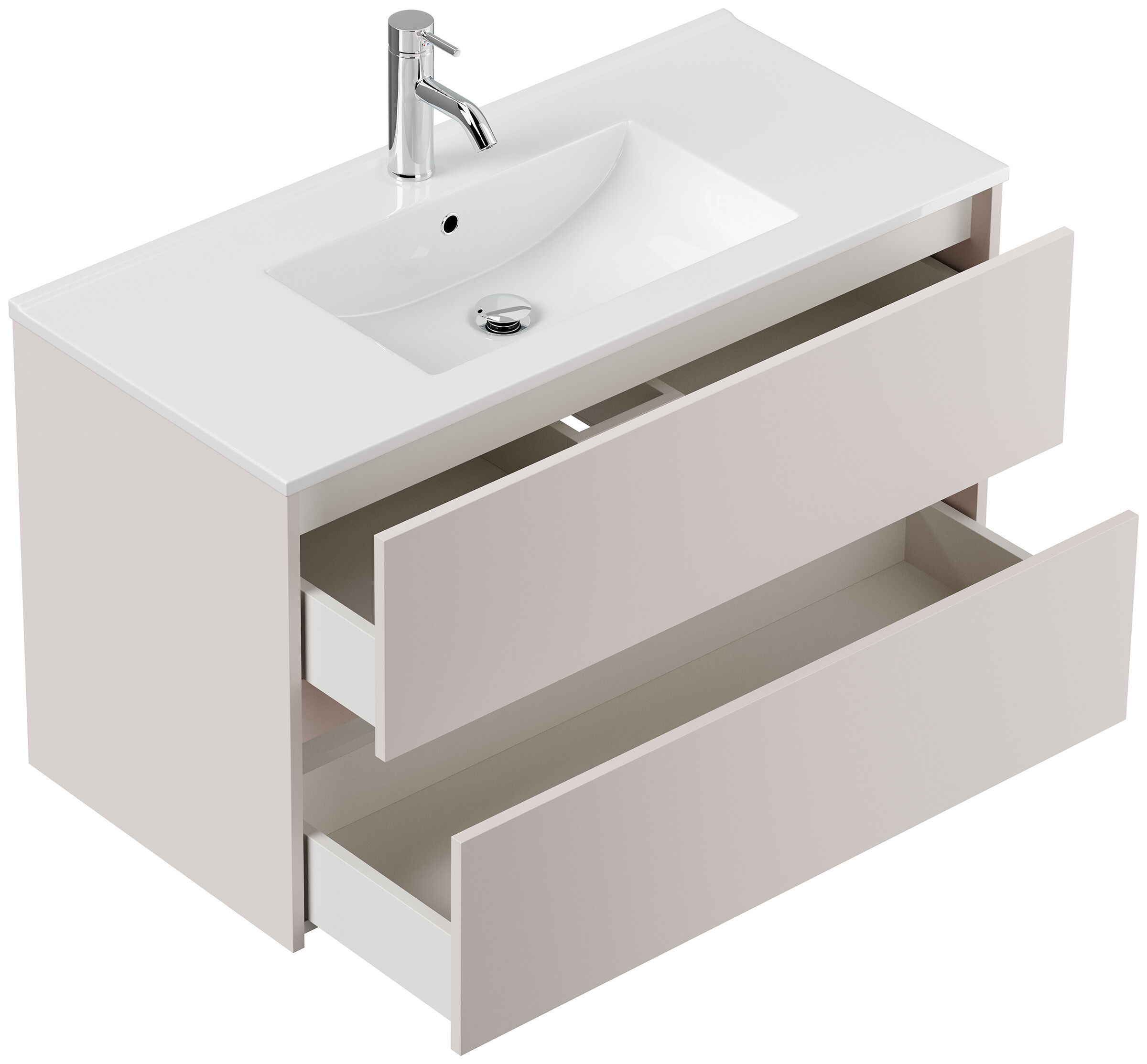 Badmöbel Taifun & Waschtisch 100 cm 2 Greifraum SoftClose Auszüge Grafit