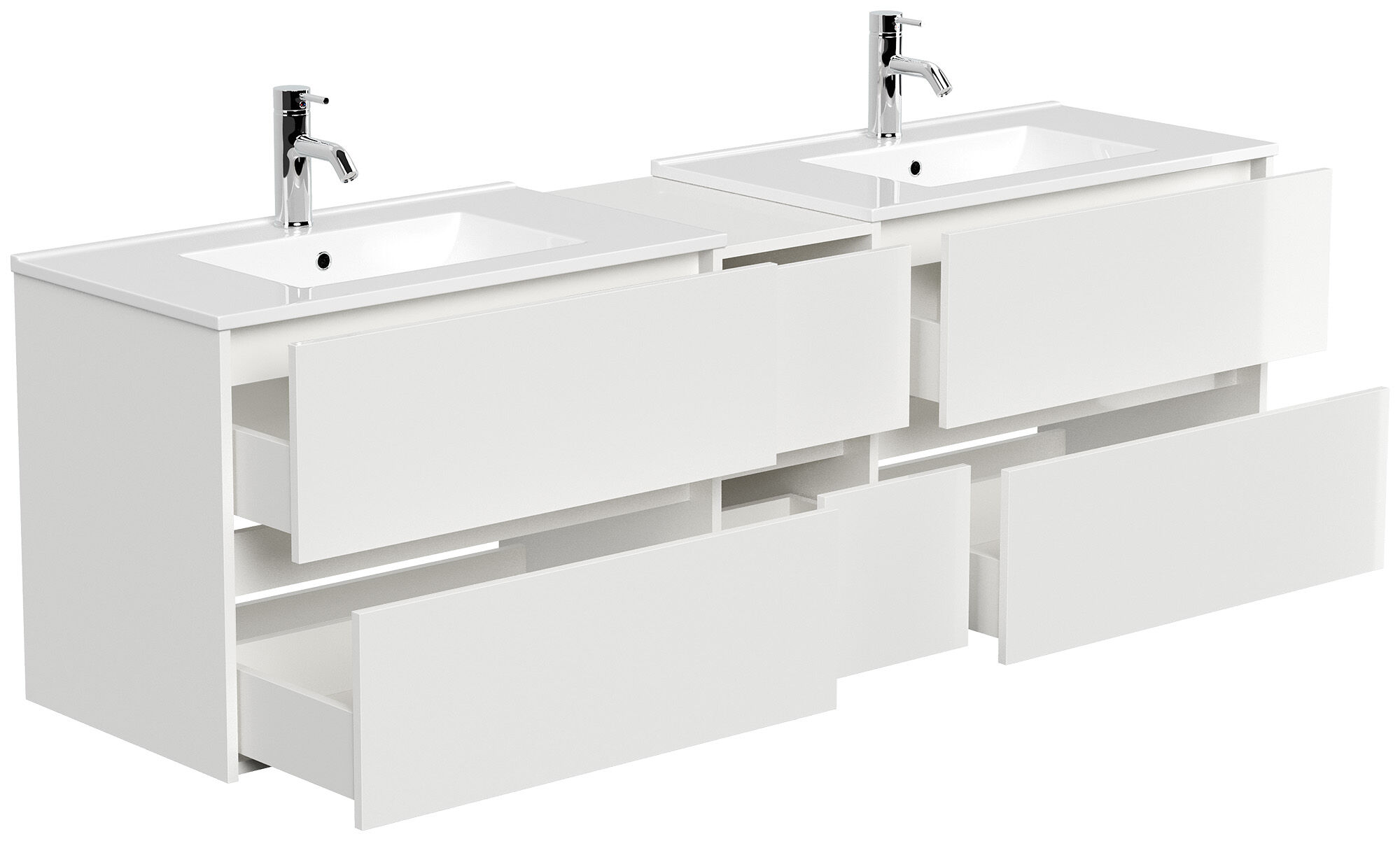 Badmöbelset Taifun 190cm weiß Hgl