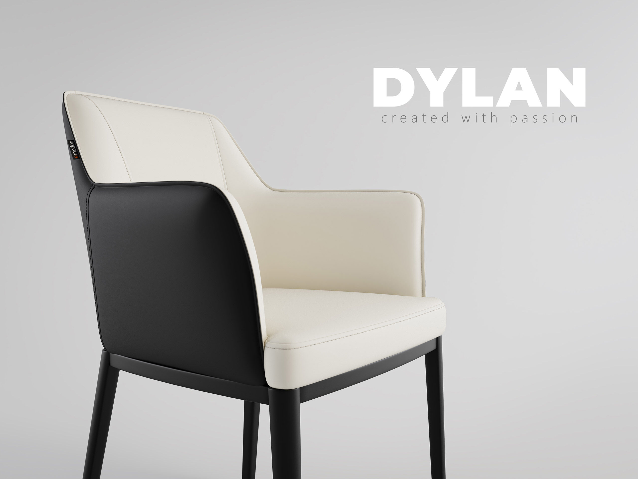 2er Set Esszimmerstuhl Design Küchenstuhl Dylan Kunstleder creme Metallbeine