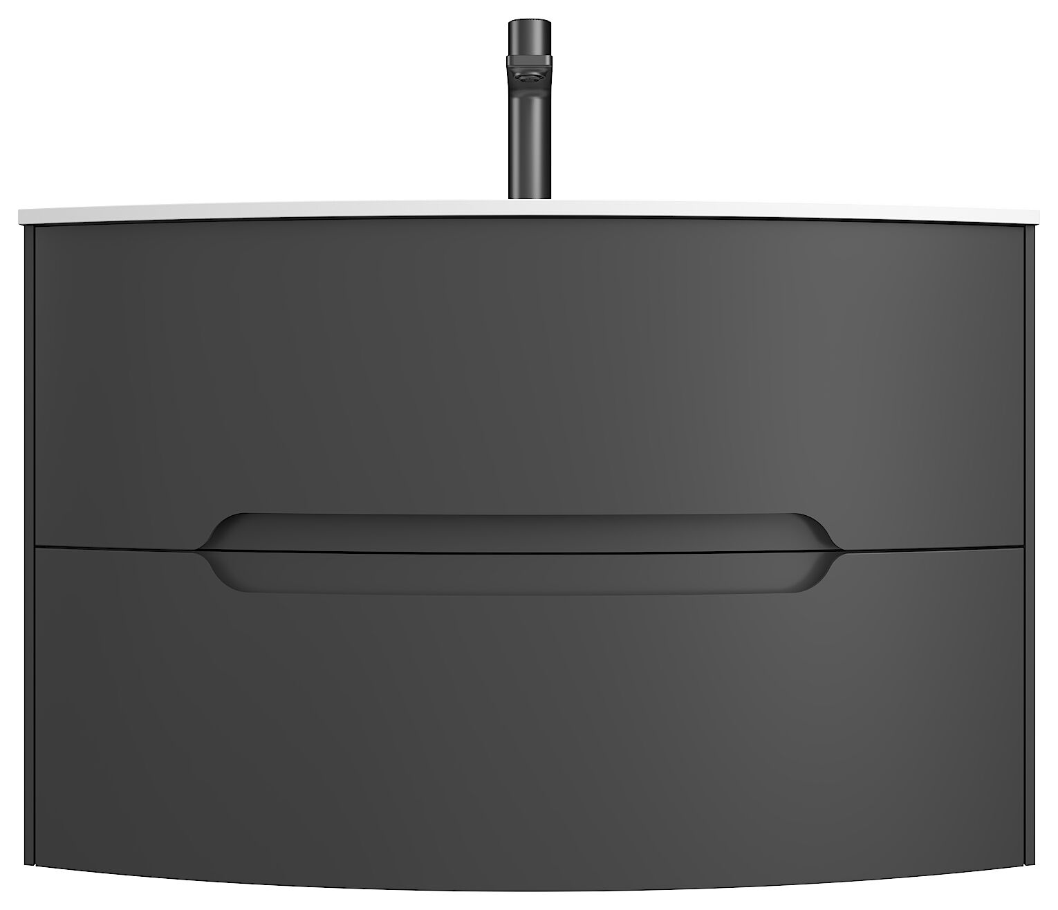 Badmöbel Riva & Waschtisch 80 cm SoftClose montiert grafit matt