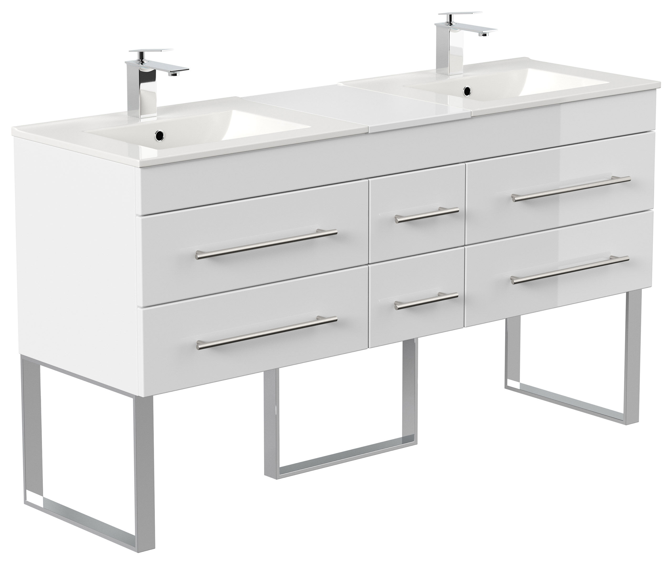 Stand Badmöbel Roma XL SoftClose weiss hochglanz
