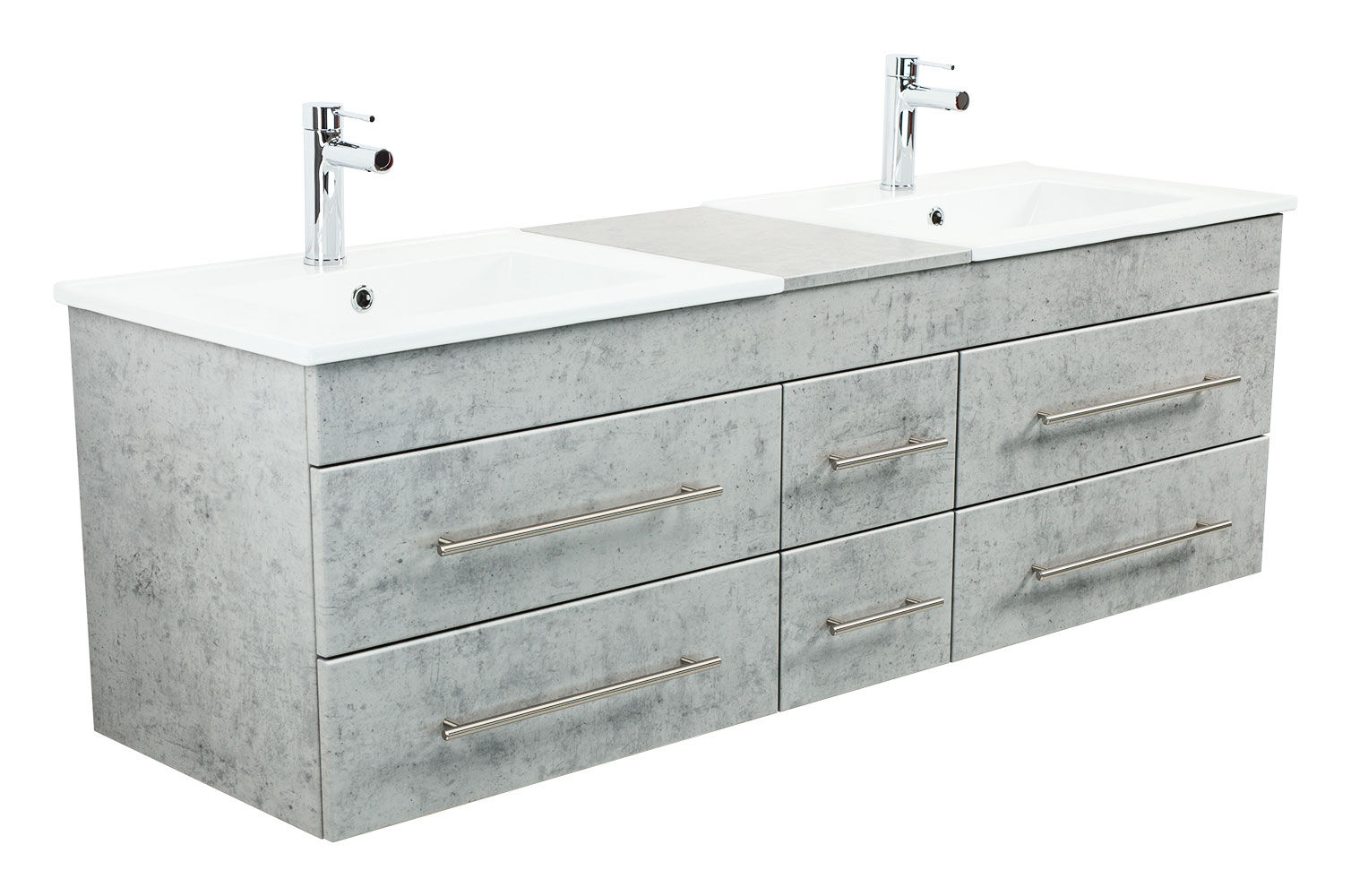 Badmöbel Milano XL 172cm Doppel- Waschtisch SoftClose weiss hochglanz