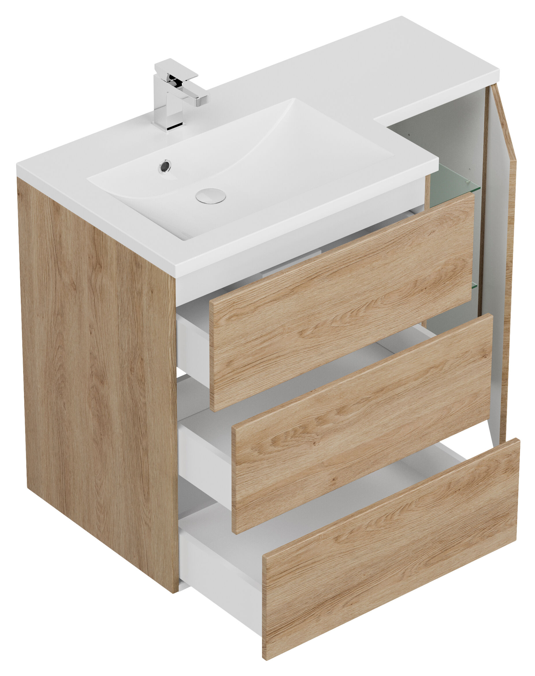 Badblock ELISA rechts SoftClose weiss hochglanz