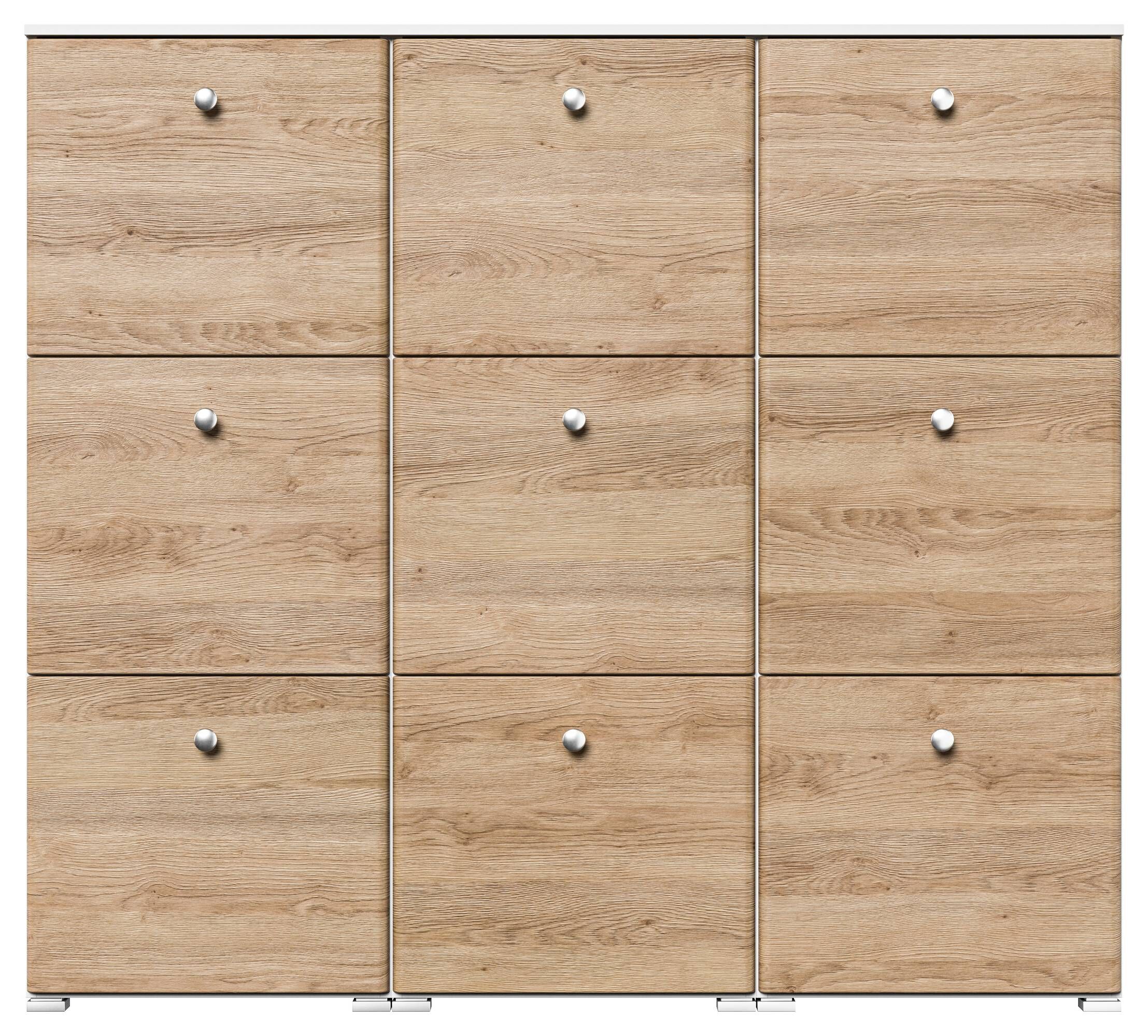 Schuhschrank XL Comfort 9 Klappen 36 Paar 157x141 cm Weiss-Weiss Hgl
