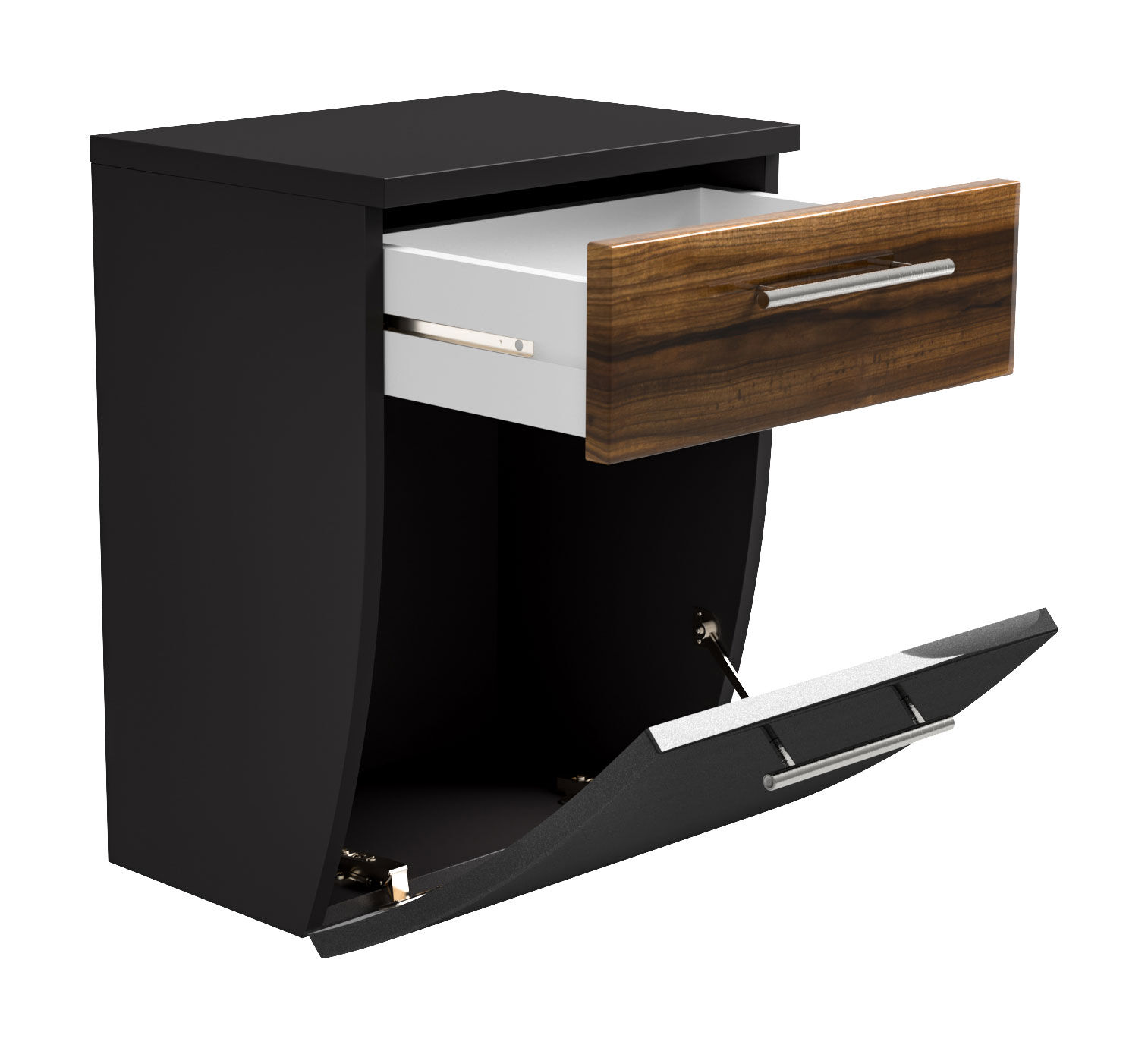 Unterschrank Salona 40 cm Walnuss hochglanz/Grafit hochglanz