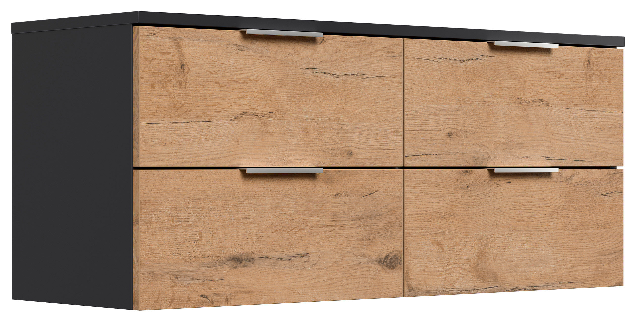 Design Hängekonsole Sideboard Urban Slimline 4 Softeinzüge lackiert Creme-Grafit