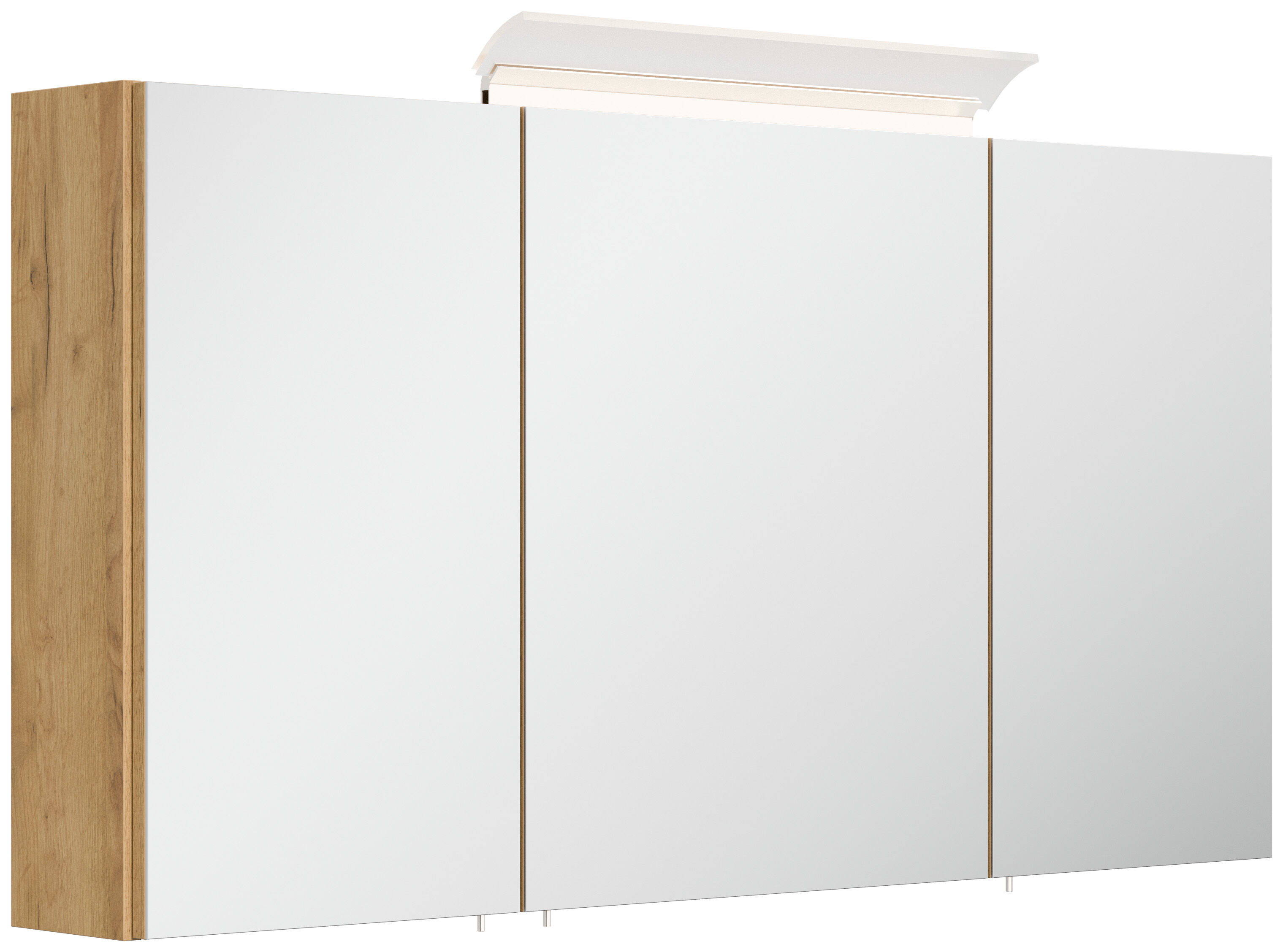 Doppel-Badmöbel Set Taifun 4tlg. 120 cm Spiegelschrank & 2x Badschrank eiche | Eiche Gold