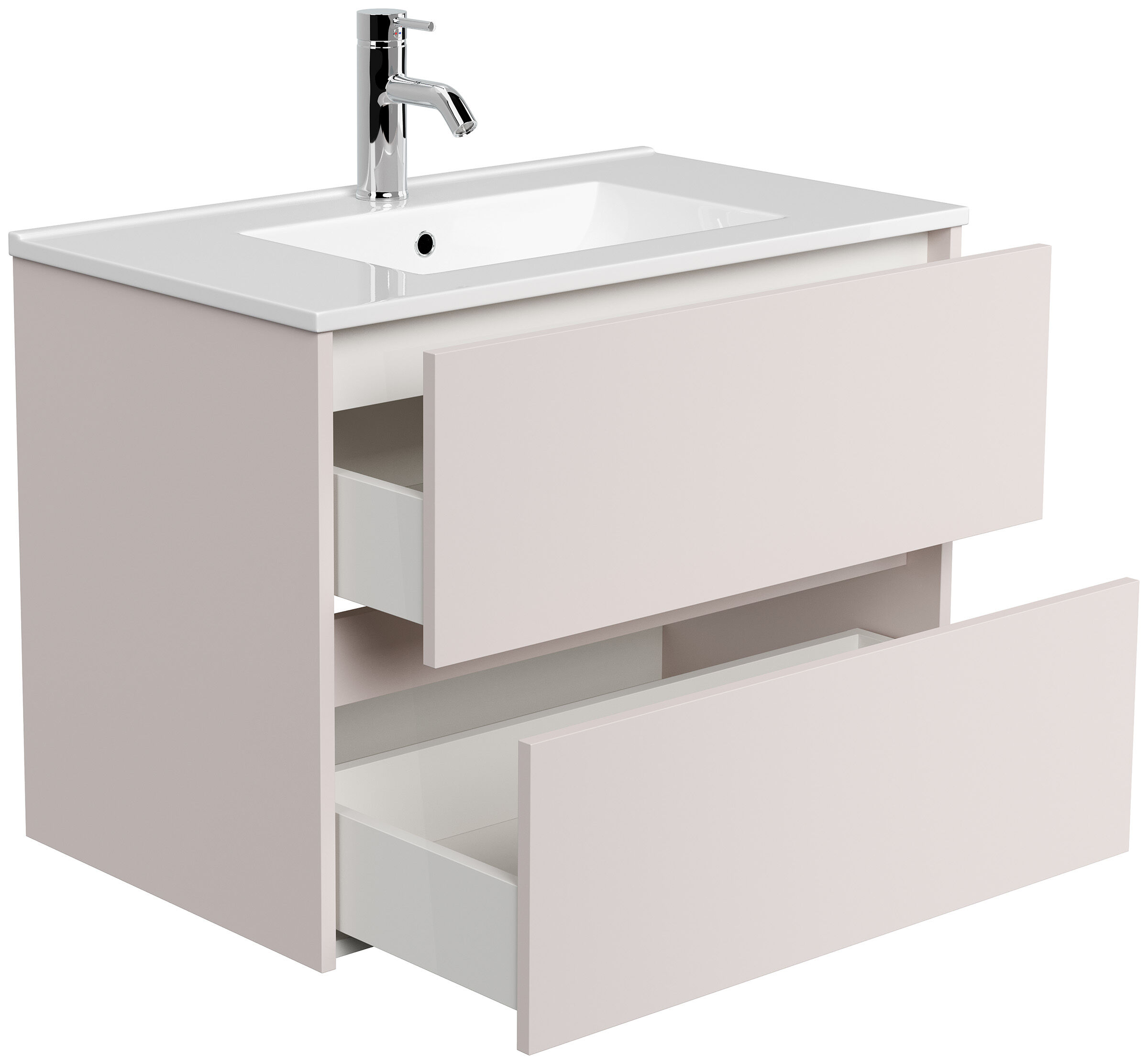 Badmöbel Taifun & Waschtisch 80 cm 2 Greifraum SoftClose Auszüge Kaschmir