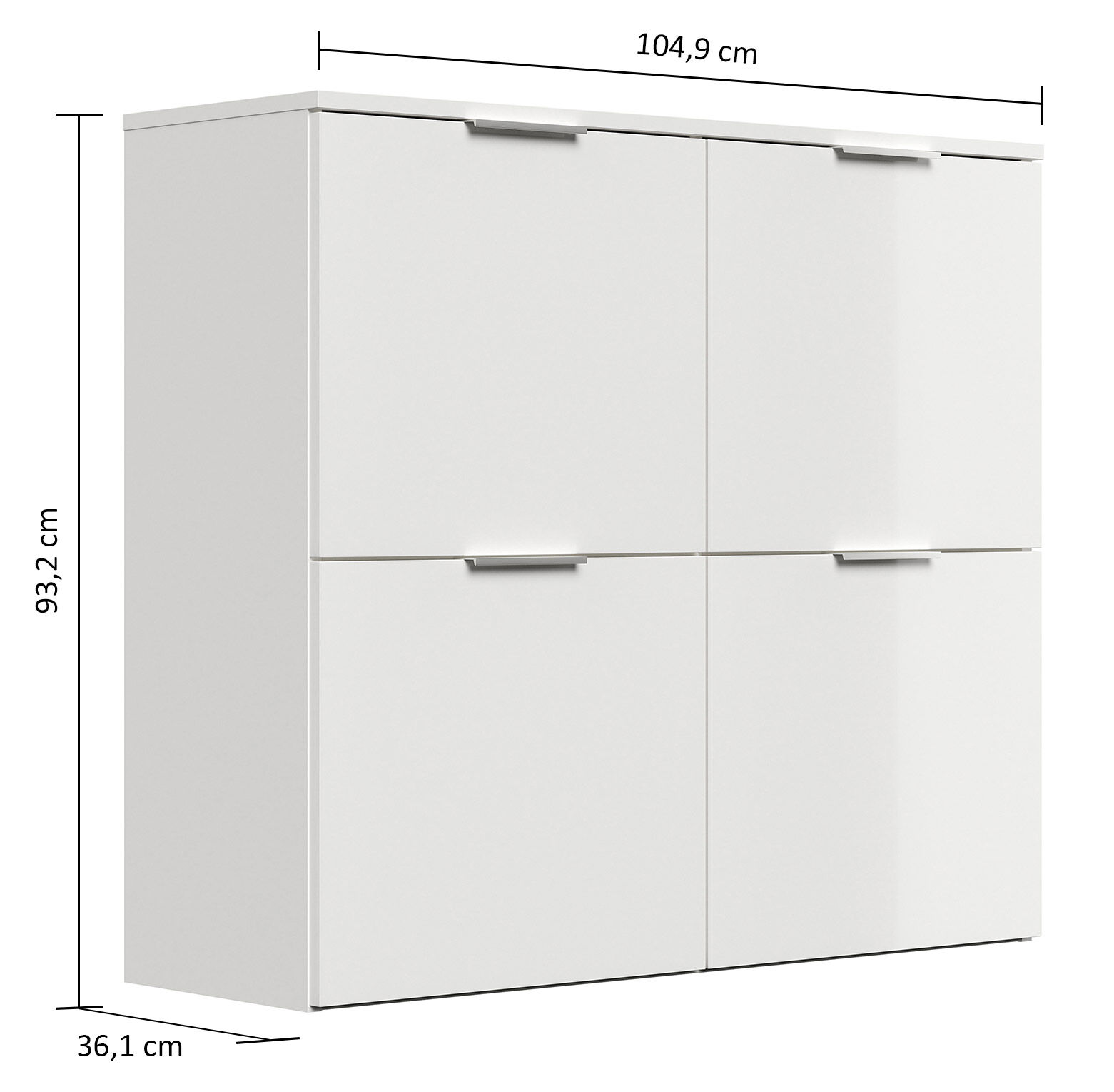 Schuhschrank Domus-XL hängend 4 Klappen 16 Paar Schuhe Oak