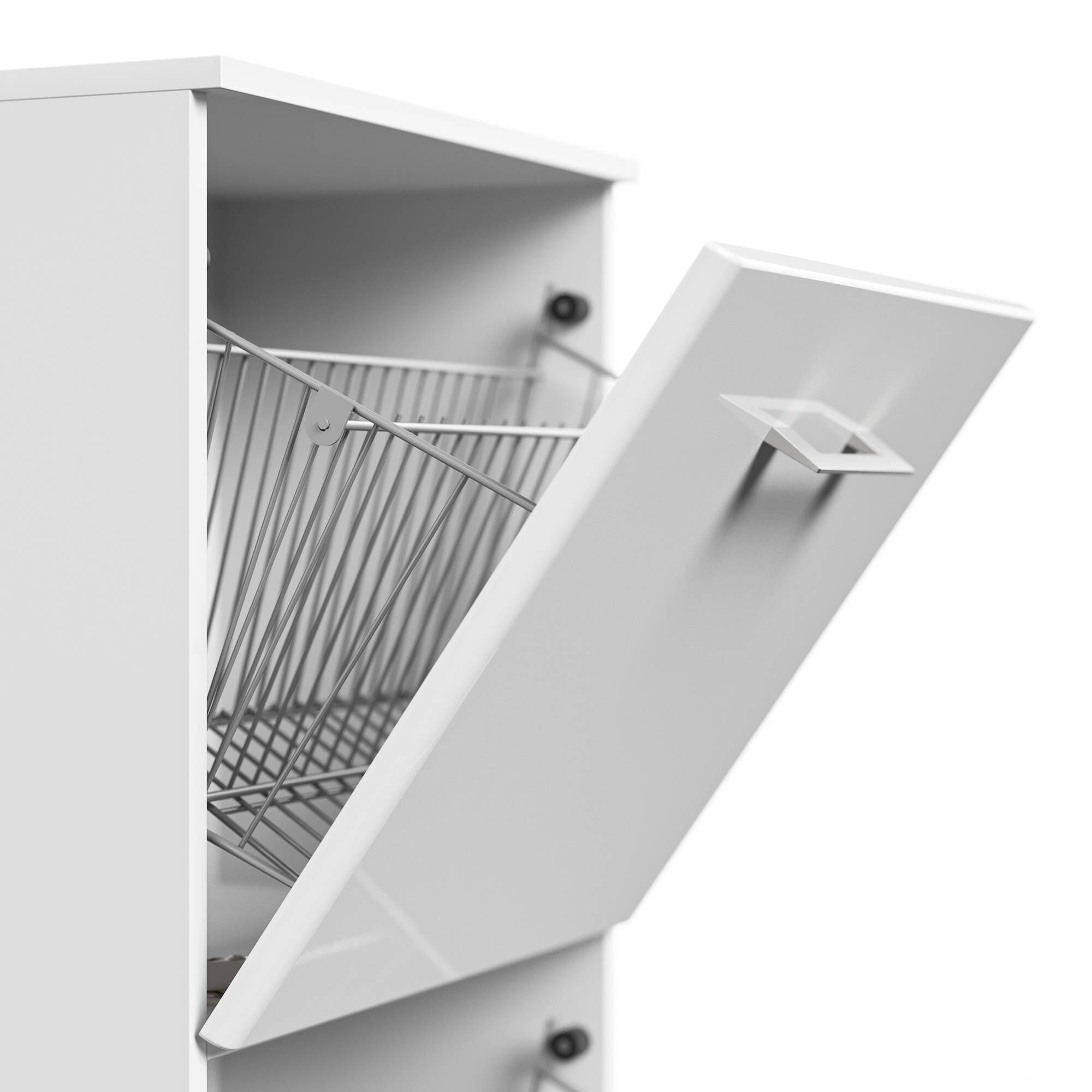 Schuhschrank Emotion 4 Klappen 16 Paar 52x187 cm Weiss-Weiss Hgl
