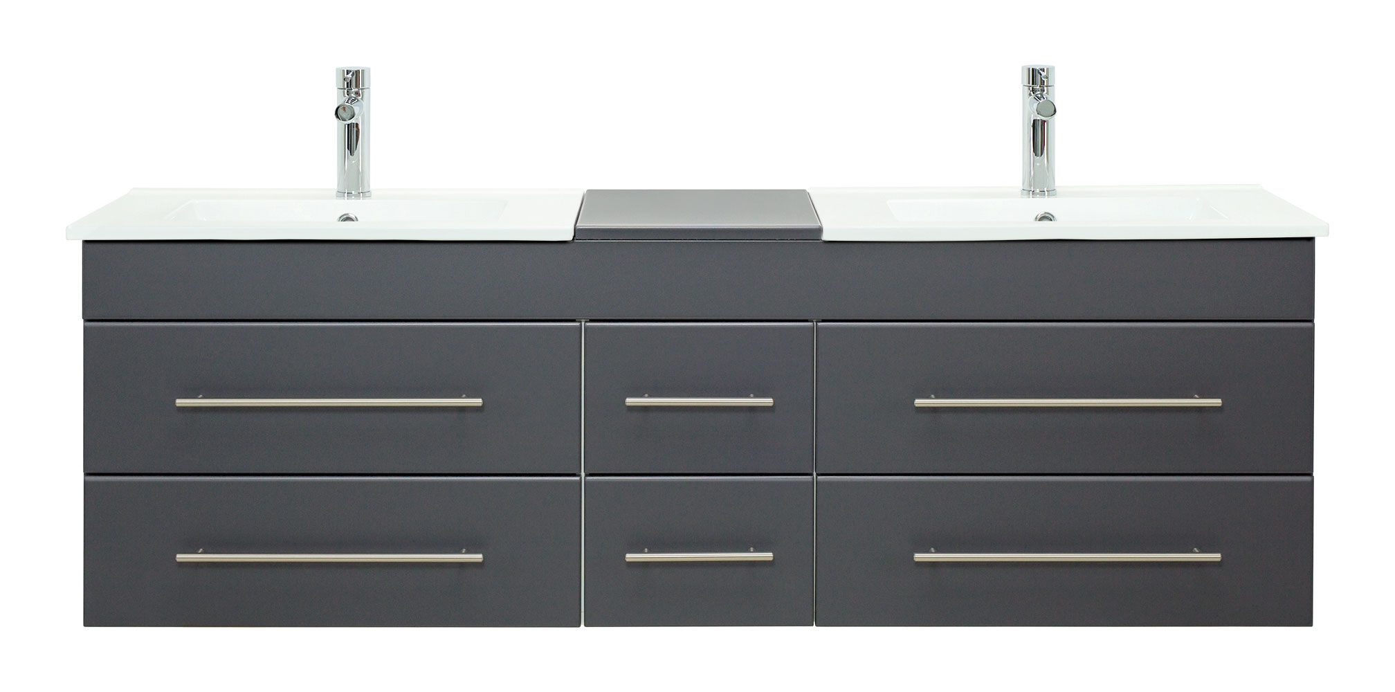 Badmöbel Milano XL 172cm Doppel- Waschtisch SoftClose weiss hochglanz
