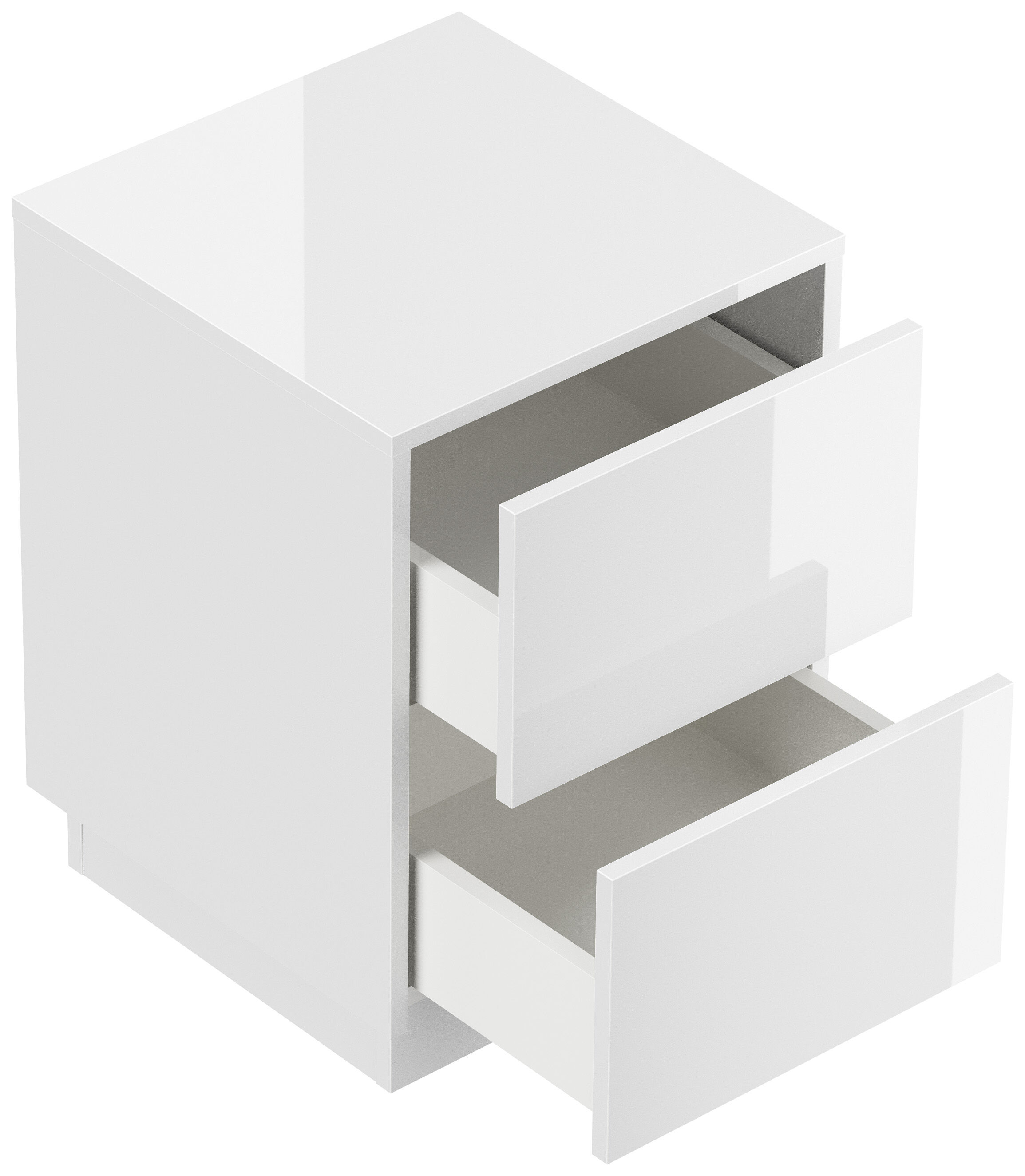 Design Nachttisch Concepto S 40cm stehend, 2 Pushauszüge Grafit Eiche