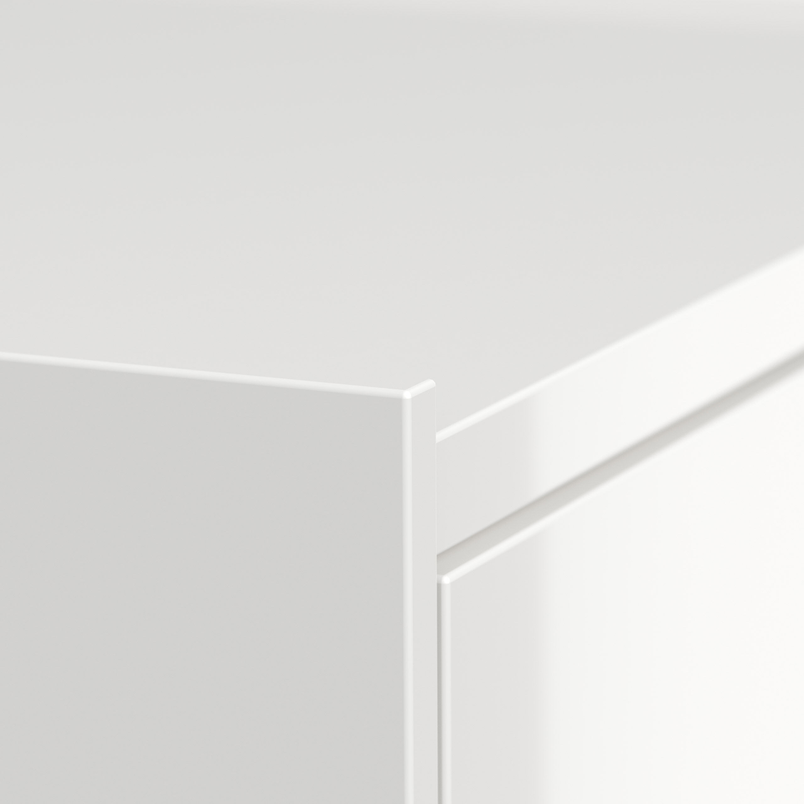 Design Nachttisch Kommode Concepto L 60cm, 2 Pushauszüge lackiert Weiß Hgl