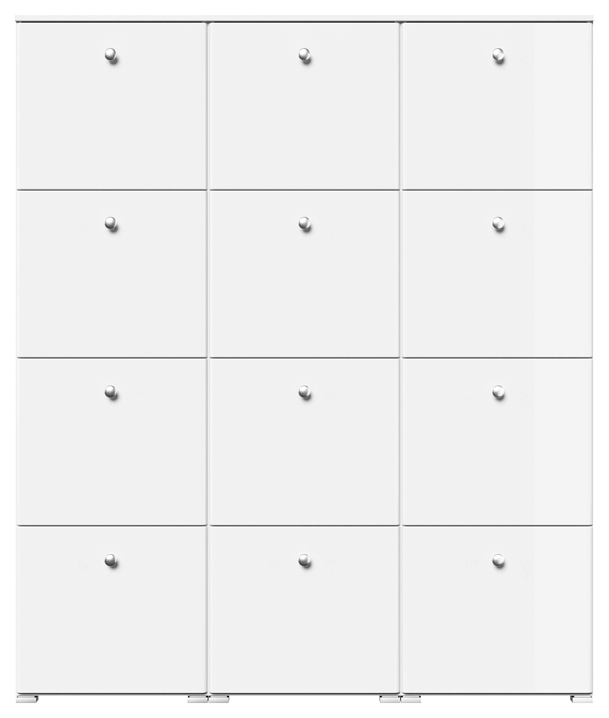 Schuhschrank XXXL Comfort 12 Klappen 48 Paar 160x187 cm Weiss-Brombeer