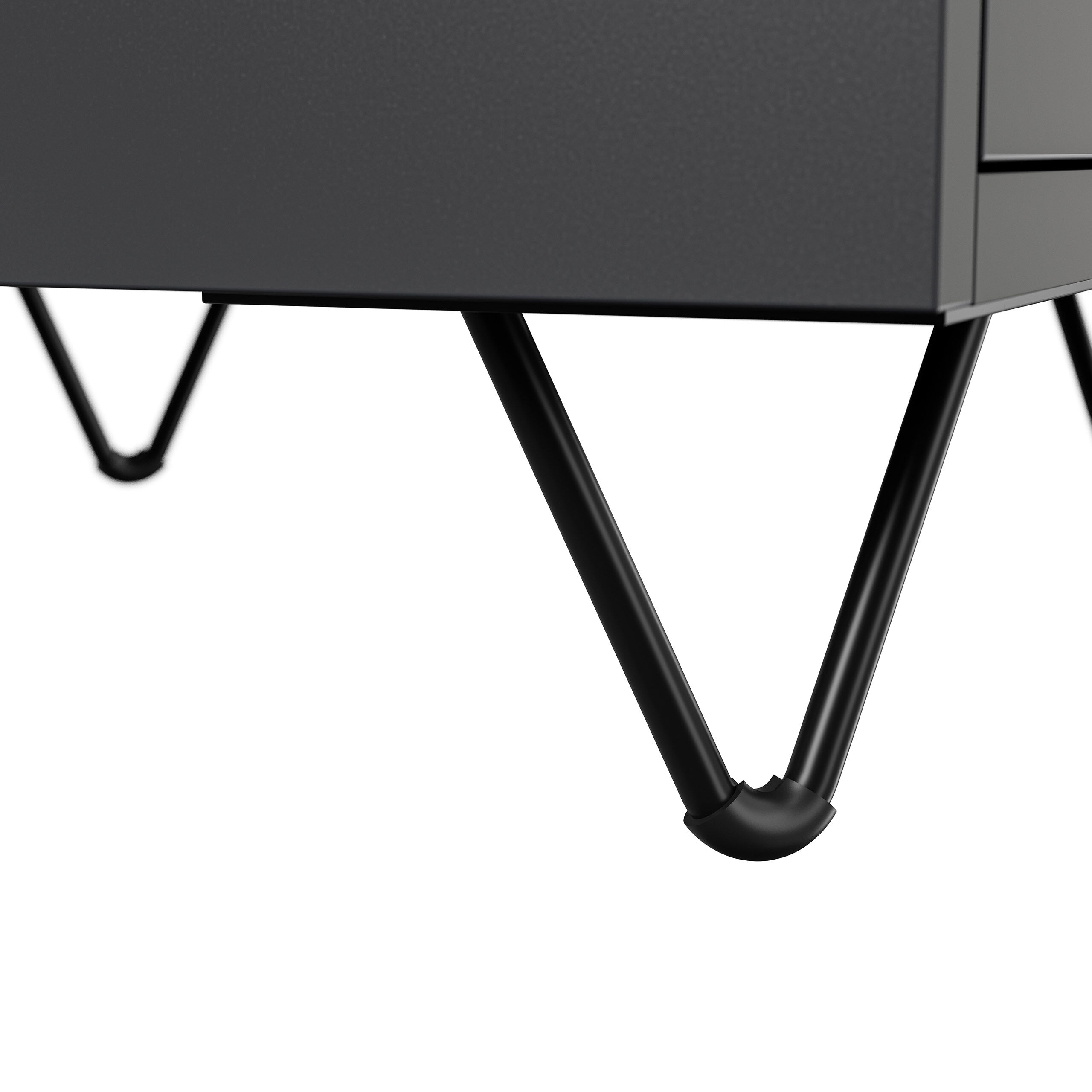 Nachttisch Yako 40cm 2 SoftClose stehend Weiß & Eiche Top