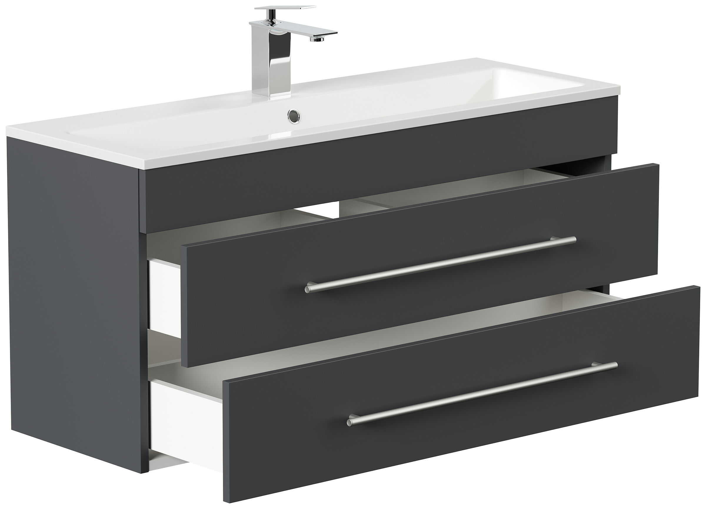 Badmöbel Mars 1000 SlimLine SoftClose Schubladen grafit