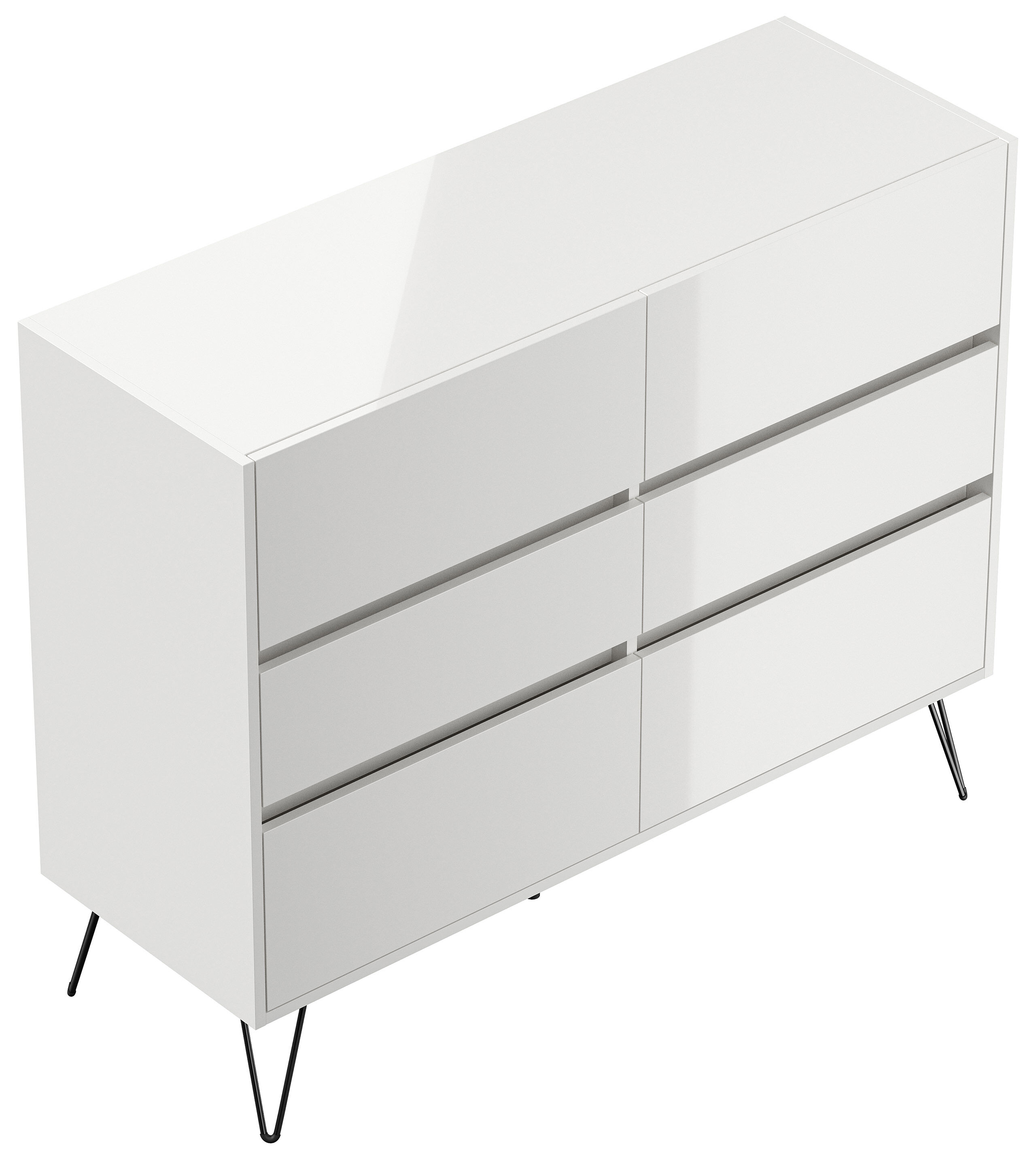 Kommode Dion XL 120cm 6 SoftClose SchubladenWeiß Hgl