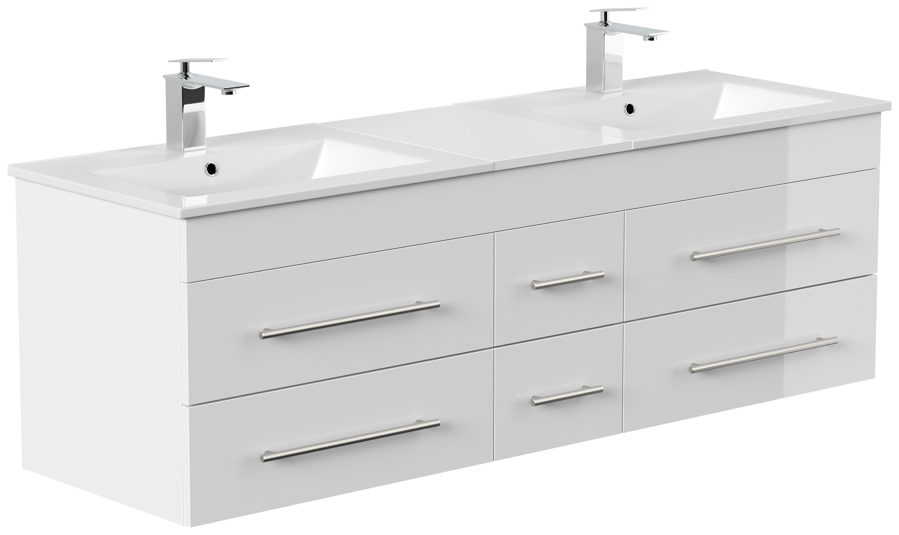 Badmöbelset Roma XL 4-teilig Spiegelschrank Seitenschrank 3er Boxen weiss hgl