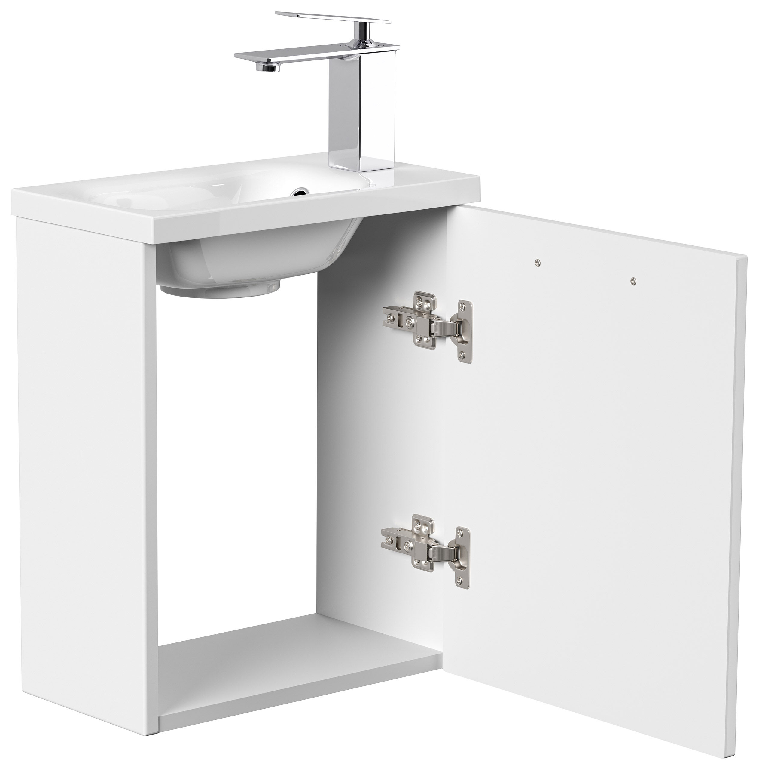 Gäste WC Badmöbel Pico Slimline 40cm SoftClose weiß hochglanz