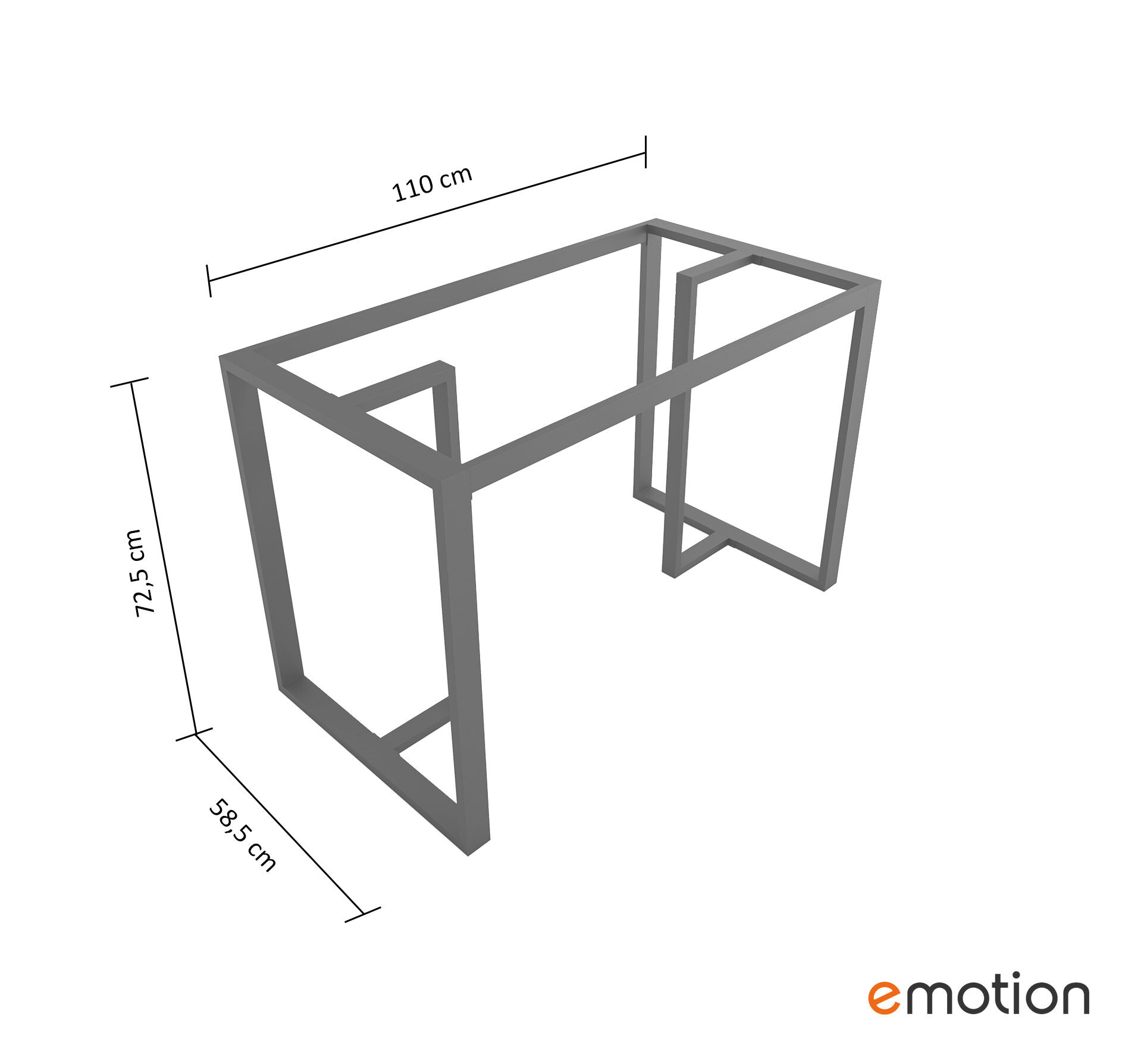 Klassisches Design Mias 110 DIY Esszimmer Küchen Tischgestell aus Metall schwarz