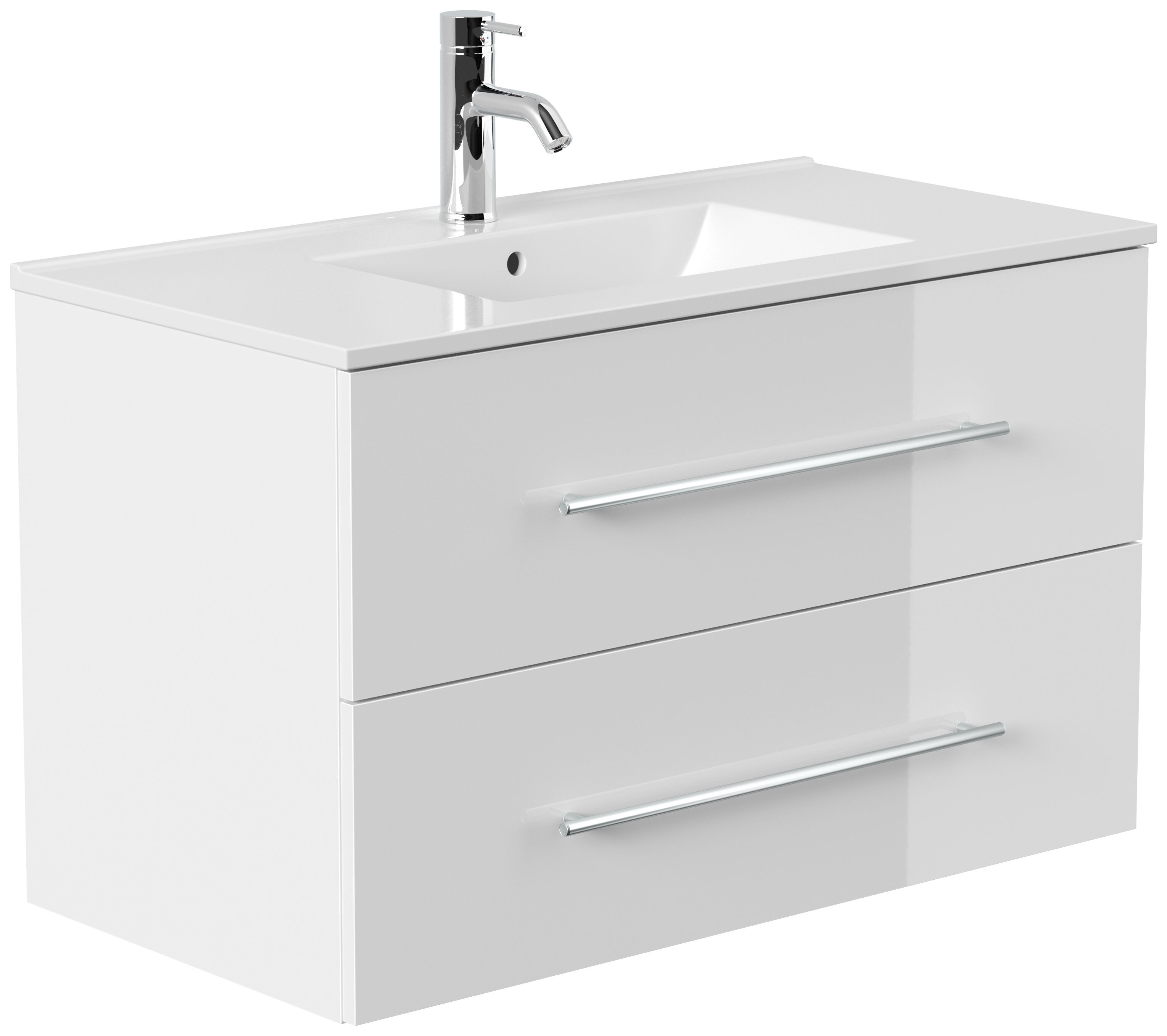 Badmöbel Set Firenze 90 3tlg. LED Spiegel und Hochschrank grafit