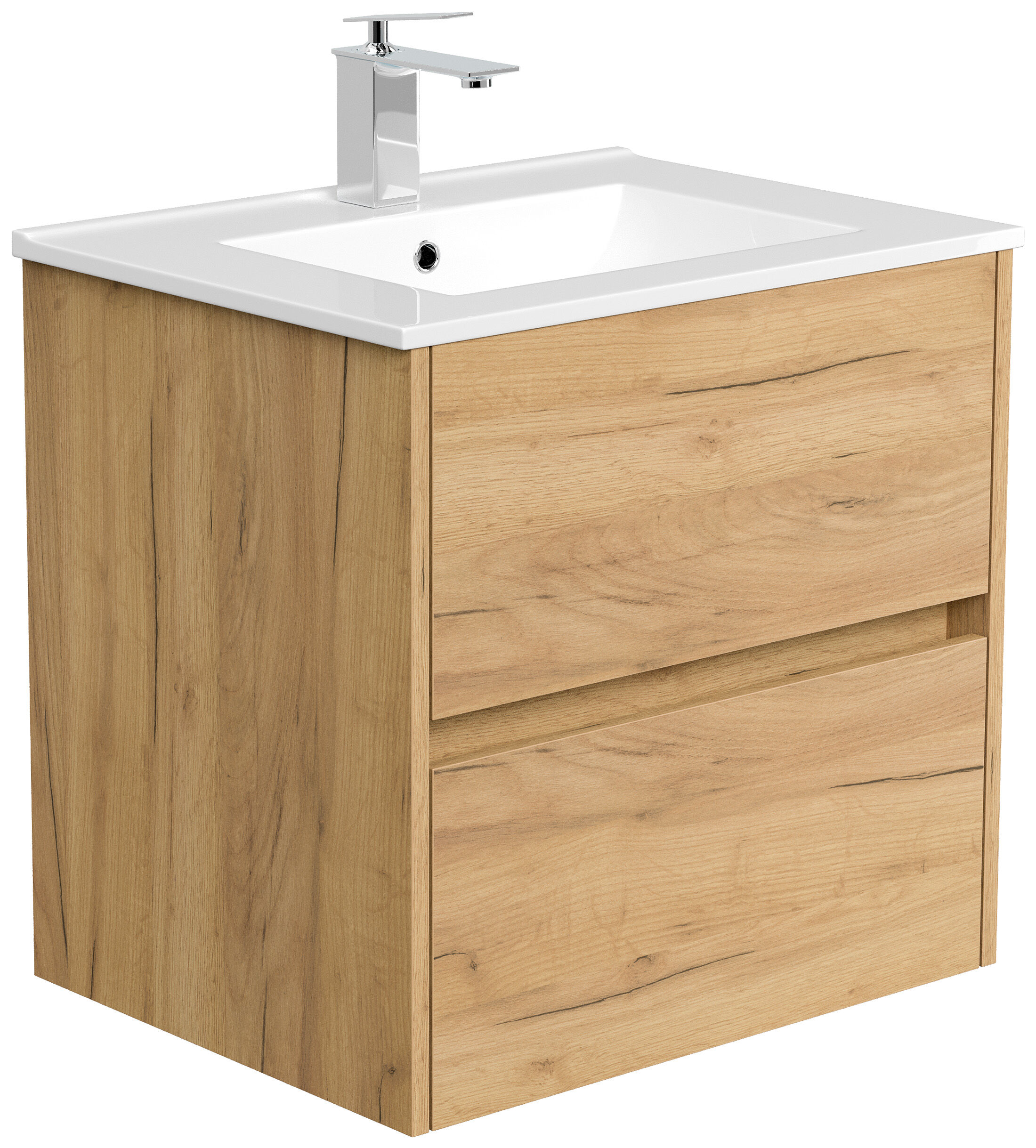 Badmöbel Taifun & Waschtisch 60cm 2 Greifraum SoftClose Auszüge eiche gold