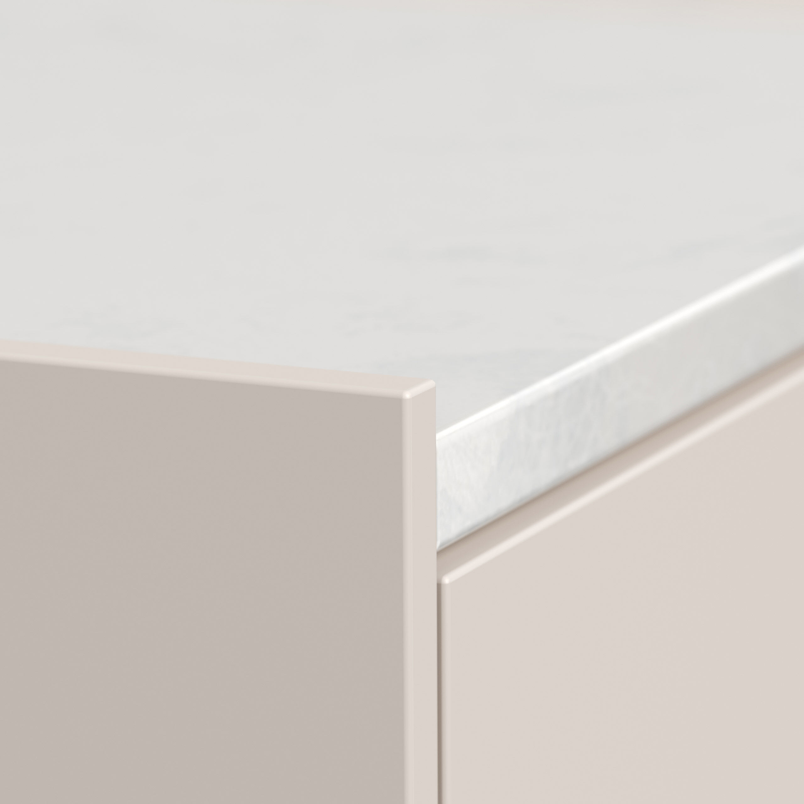 Design Nachttisch Kommode Artem 60cm, Quarztop, 2 Softeinzüge lackiert Weiß Hgl