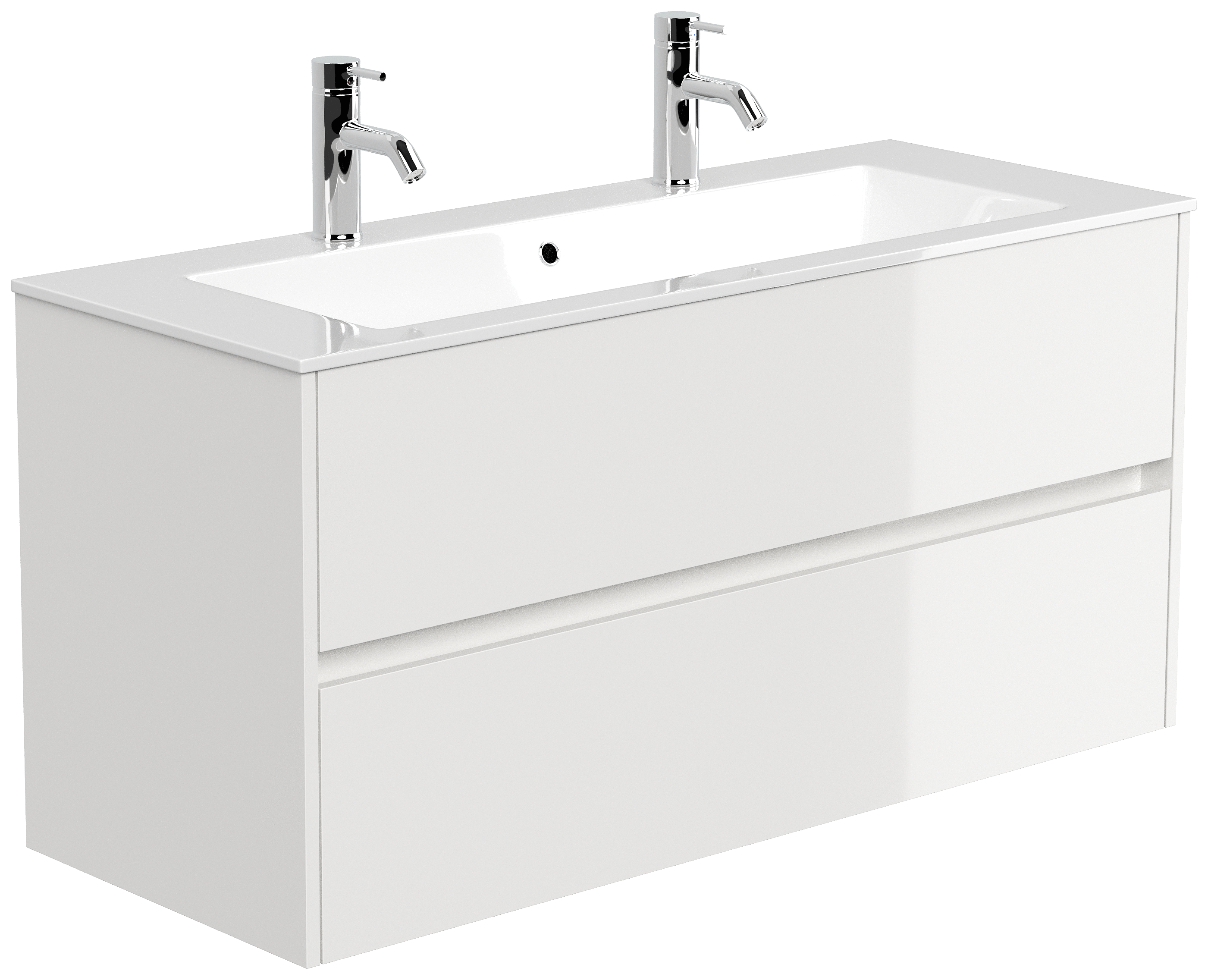 Doppelbadmöbel Taifun & Waschtisch 120 cm 2 Greif SoftClose weiß Hgl