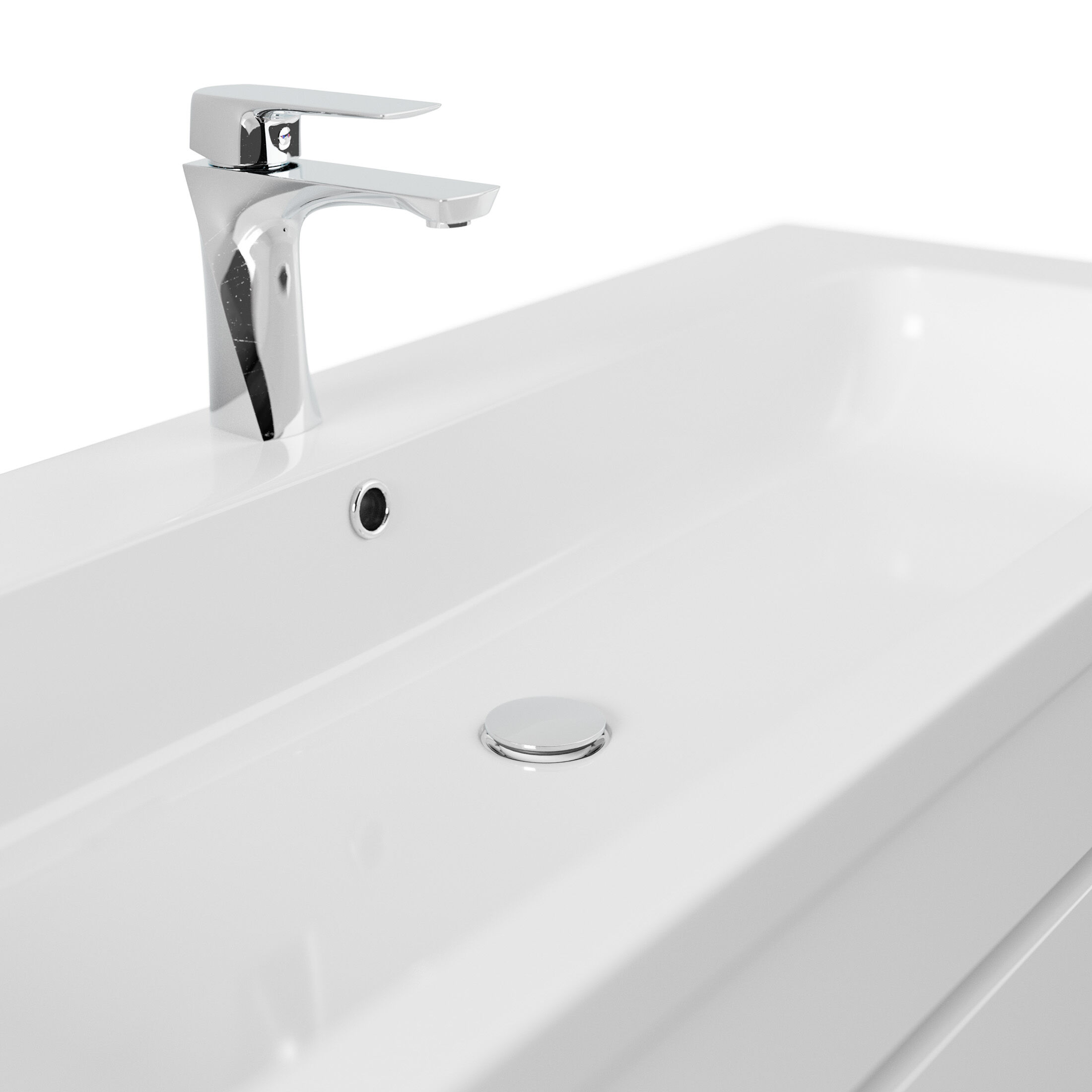 Badmöbel Via 120 SoftClose weiss hochglanz mit grifflosen Schubladen