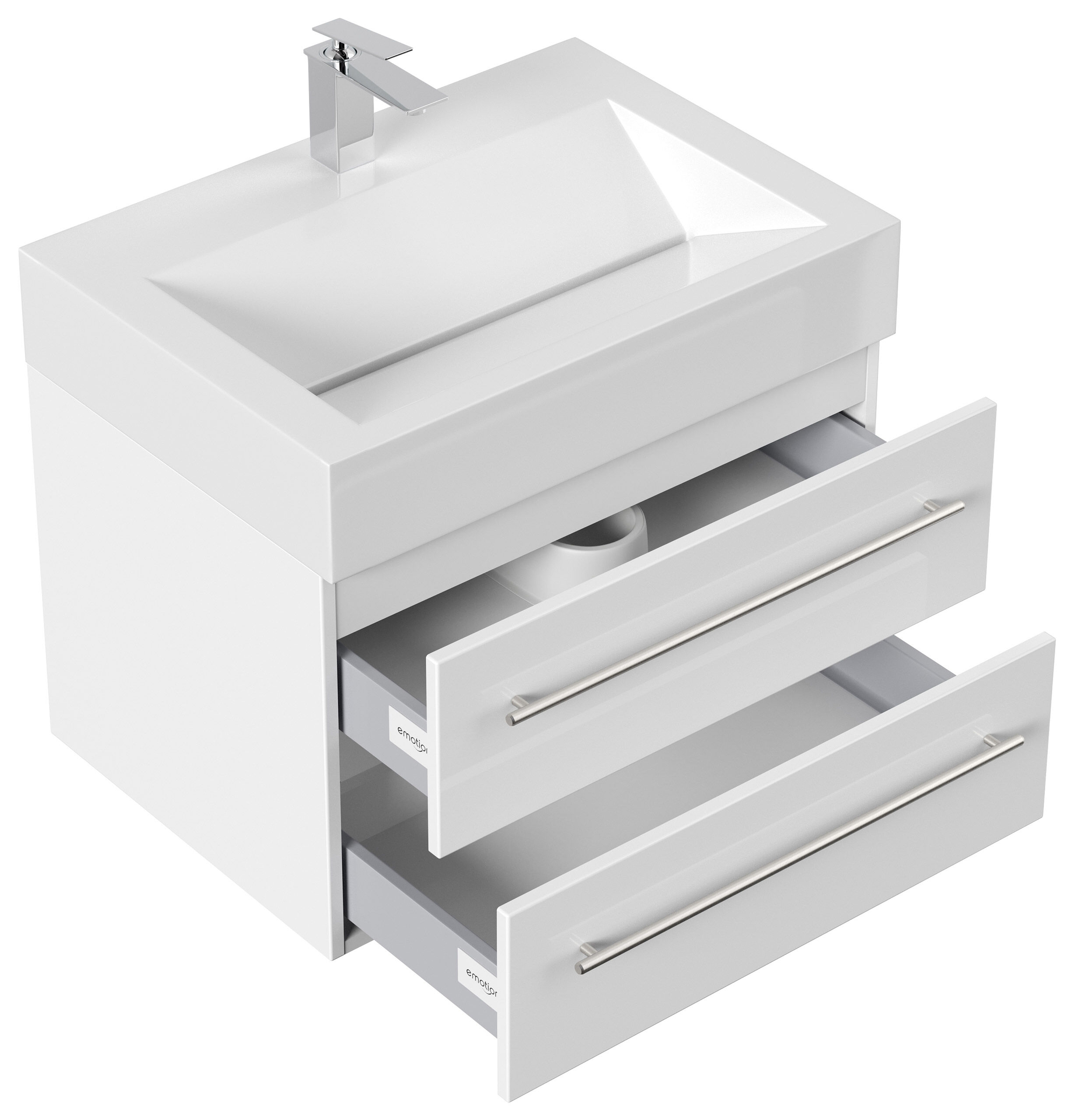 Badmöbel Design 700 weiss hochglanz