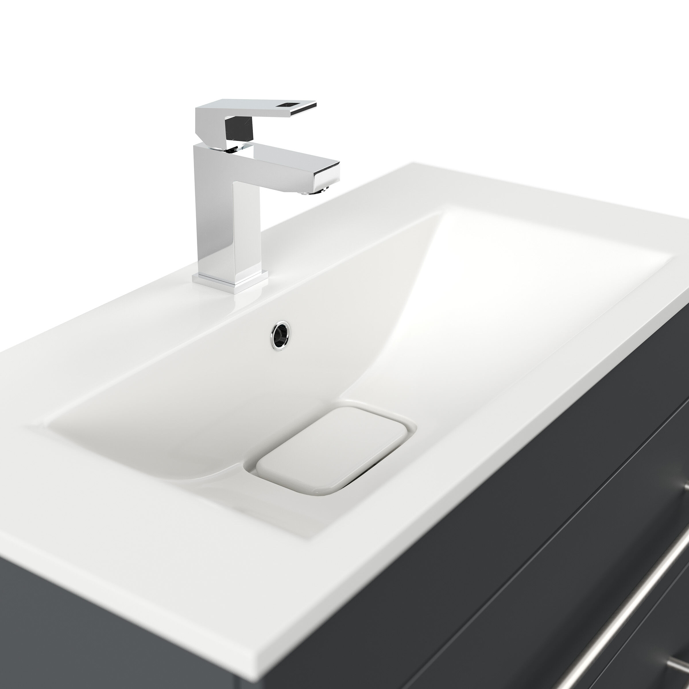 Badmöbel Mona 80x36cm mit 2 SoftClose Schubladen grafit