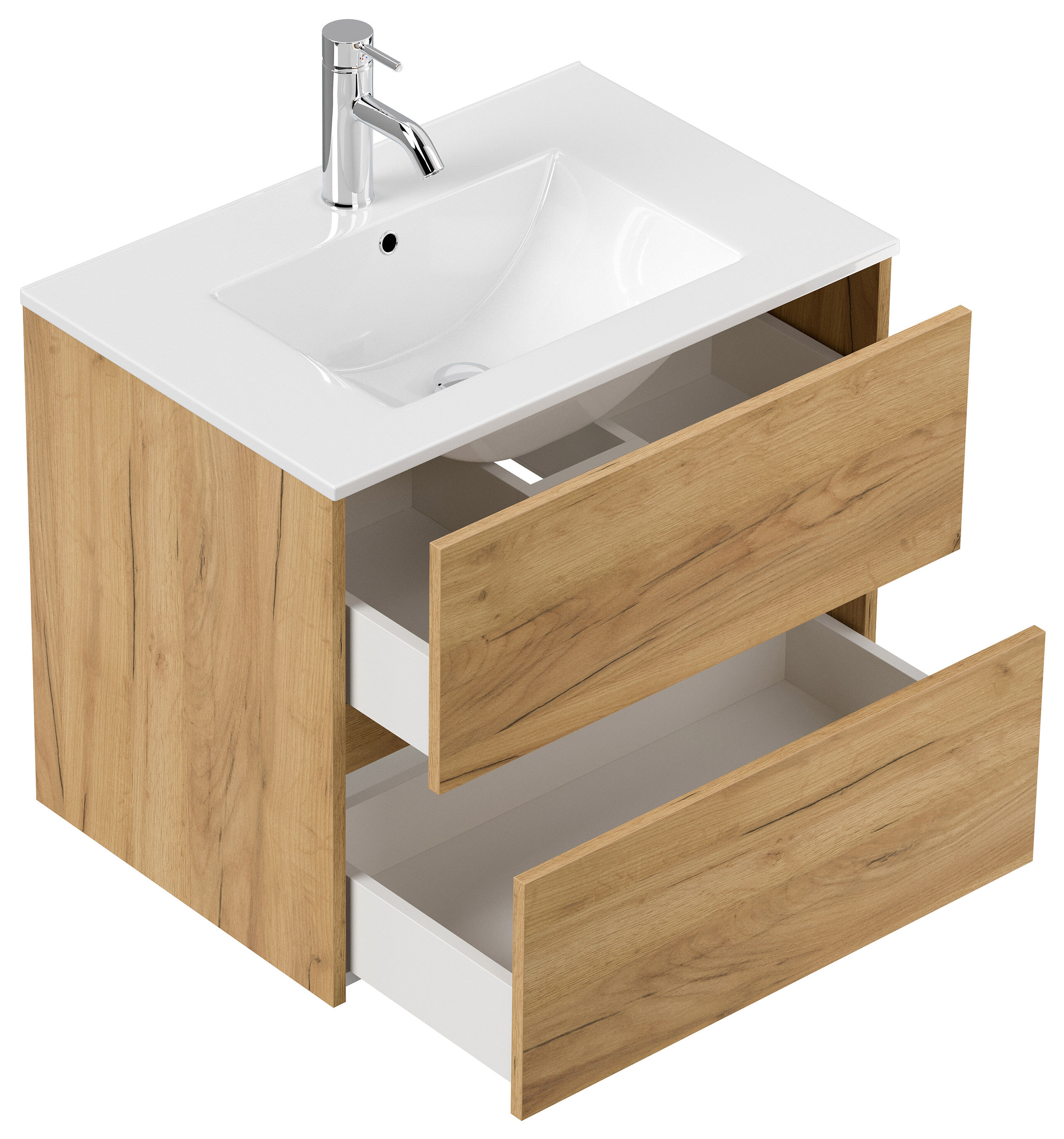 Badmöbelset Taifun 70cm 2tlg mit Spiegelschrank eiche gold
