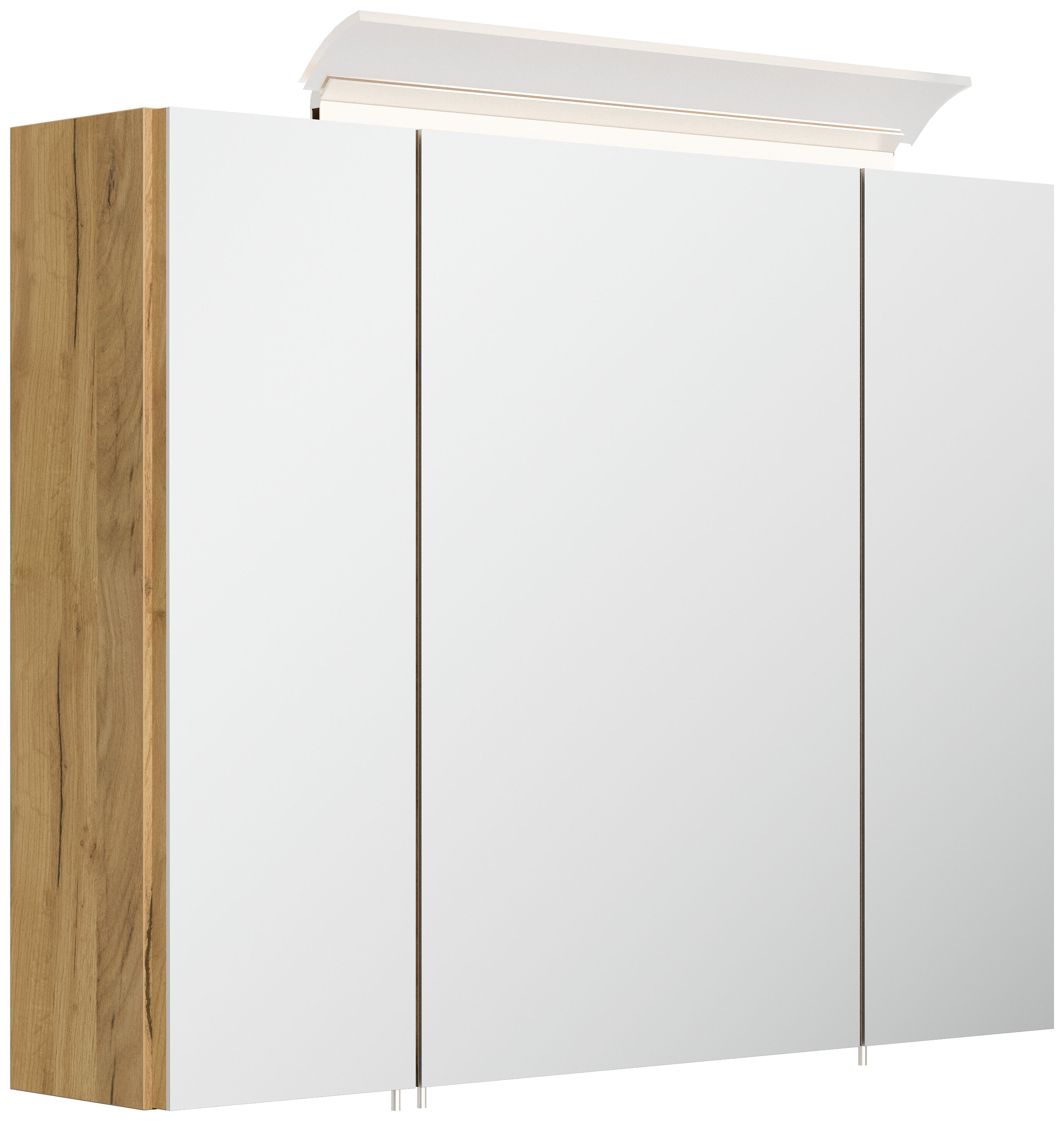 Badmöbelset Taifun 190cm 4tlg mit 2x Spiegelschrank & Seitenschrank eiche gold