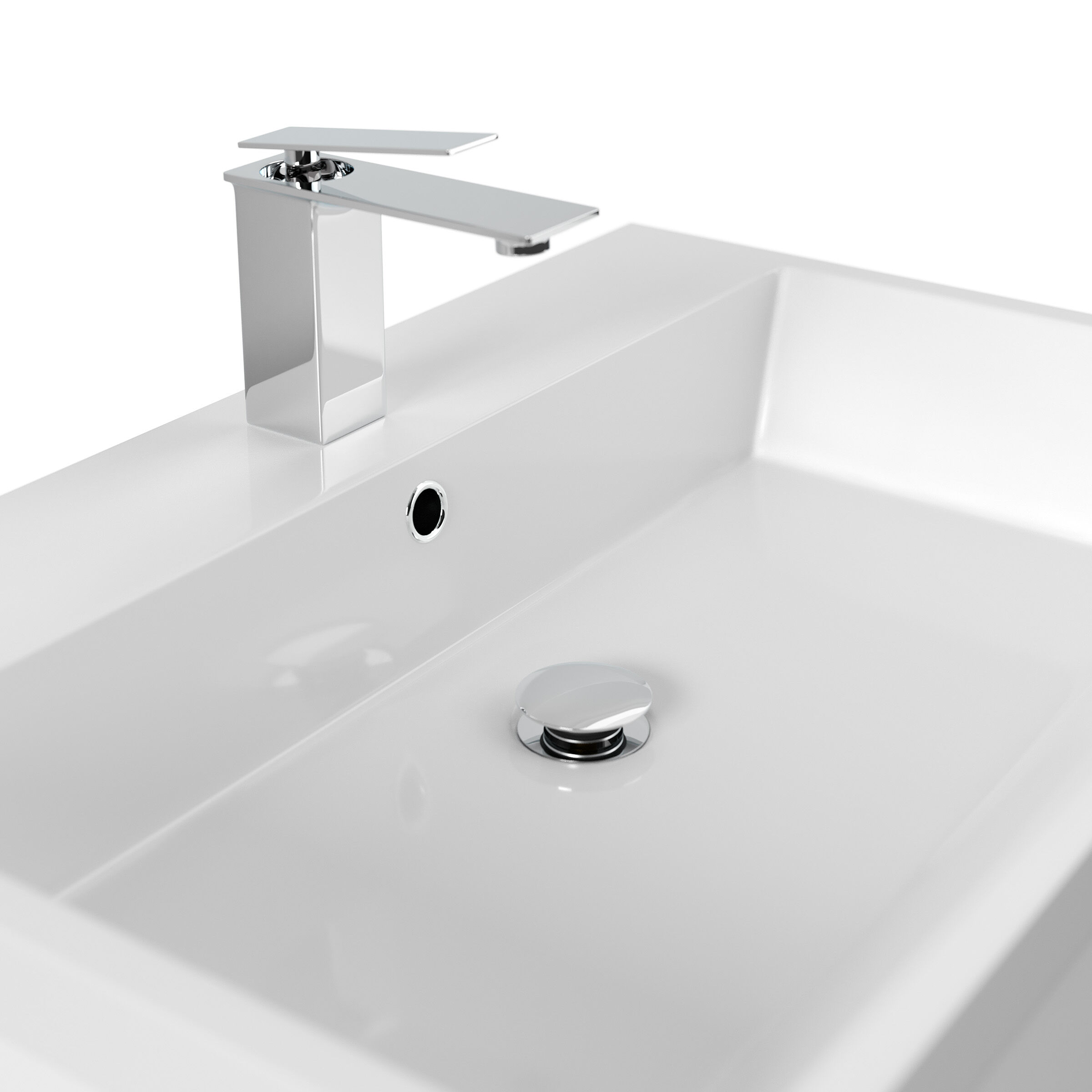 Badmöbel Via 70 SoftClose weiss hochglanz mit grifflosen Schubladen