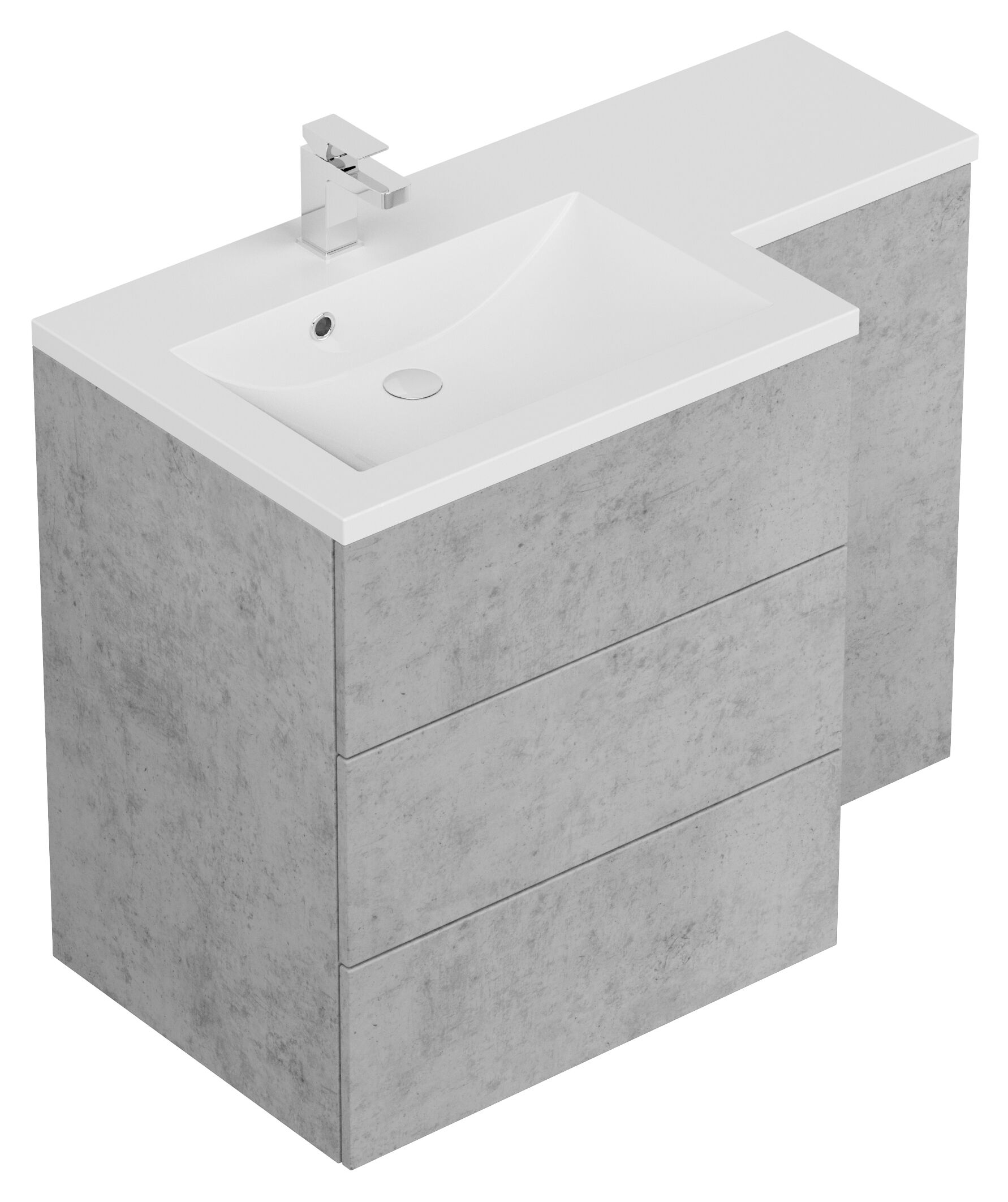 Badblock ELISA rechts SoftClose weiss hochglanz