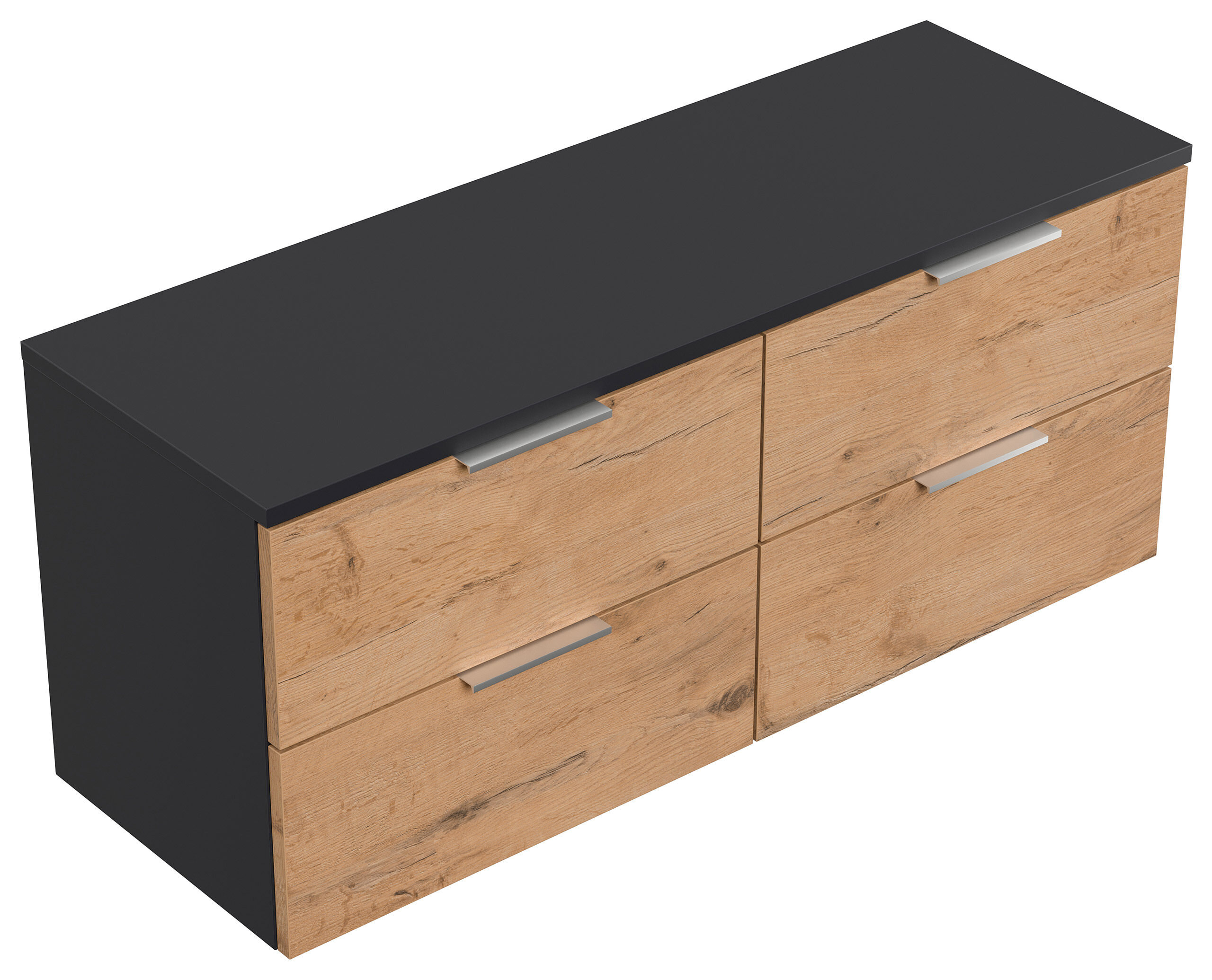 Design Hängekonsole Sideboard Urban Slimline 4 Softeinzüge lackiert Creme-Grafit