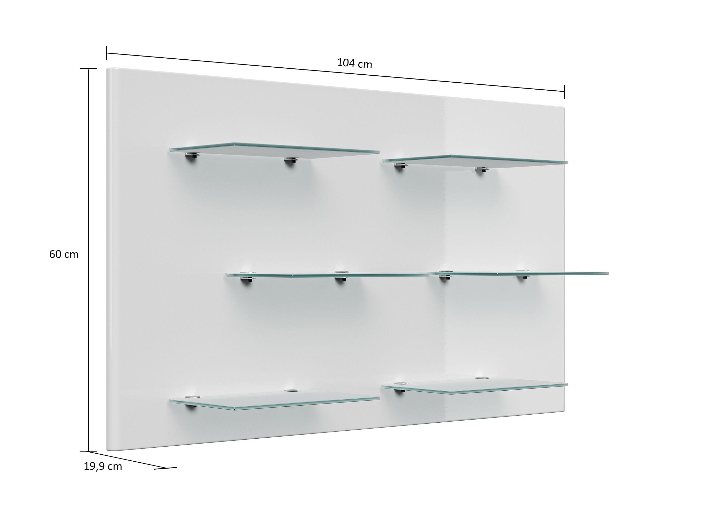 Wandregal Emotion 6 Glasablagen 104x60 cm Brombeer