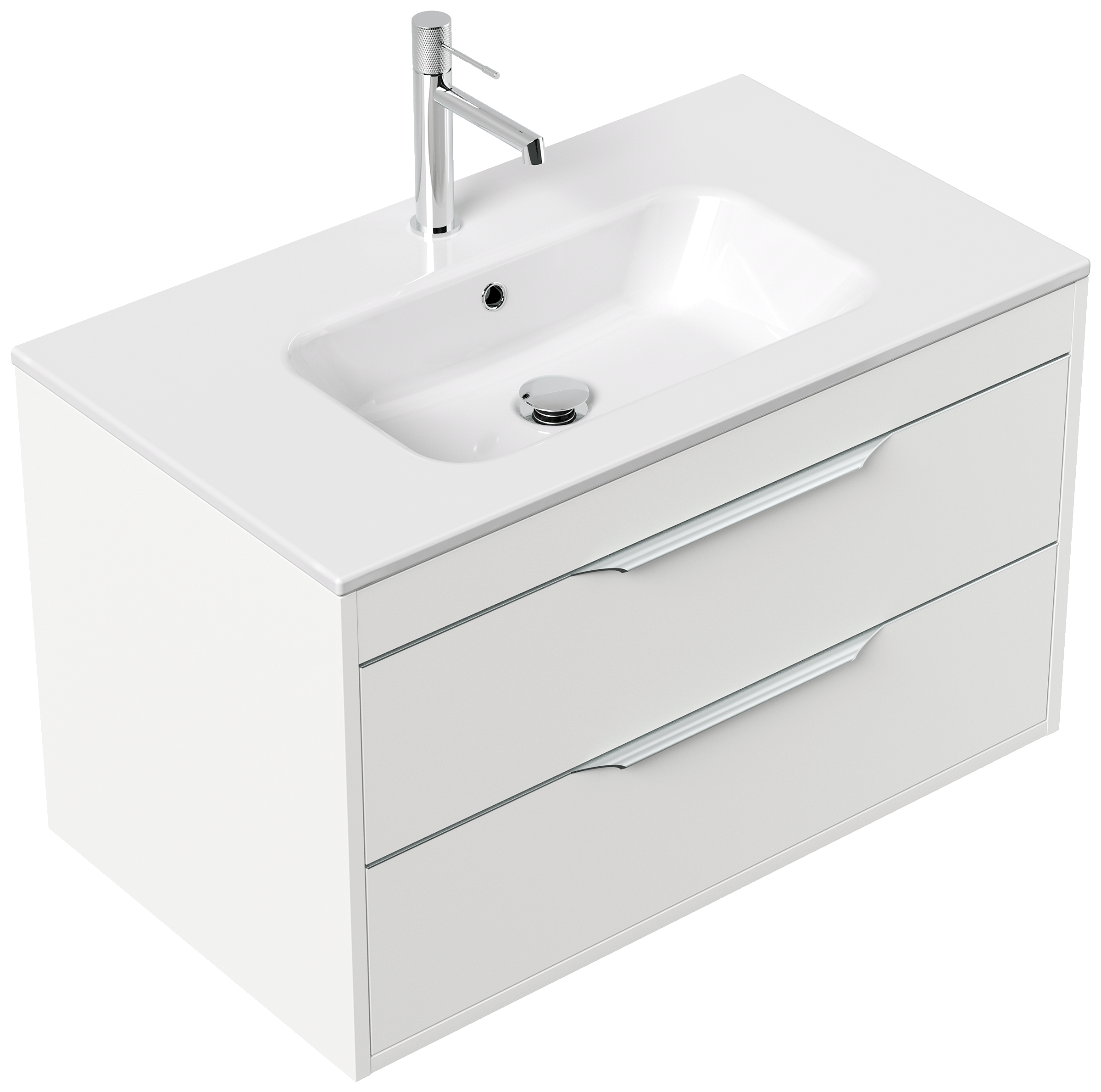 Badmöbel Elements 80 SoftClose weiss matt inkl. Kosmetikeinsatz
