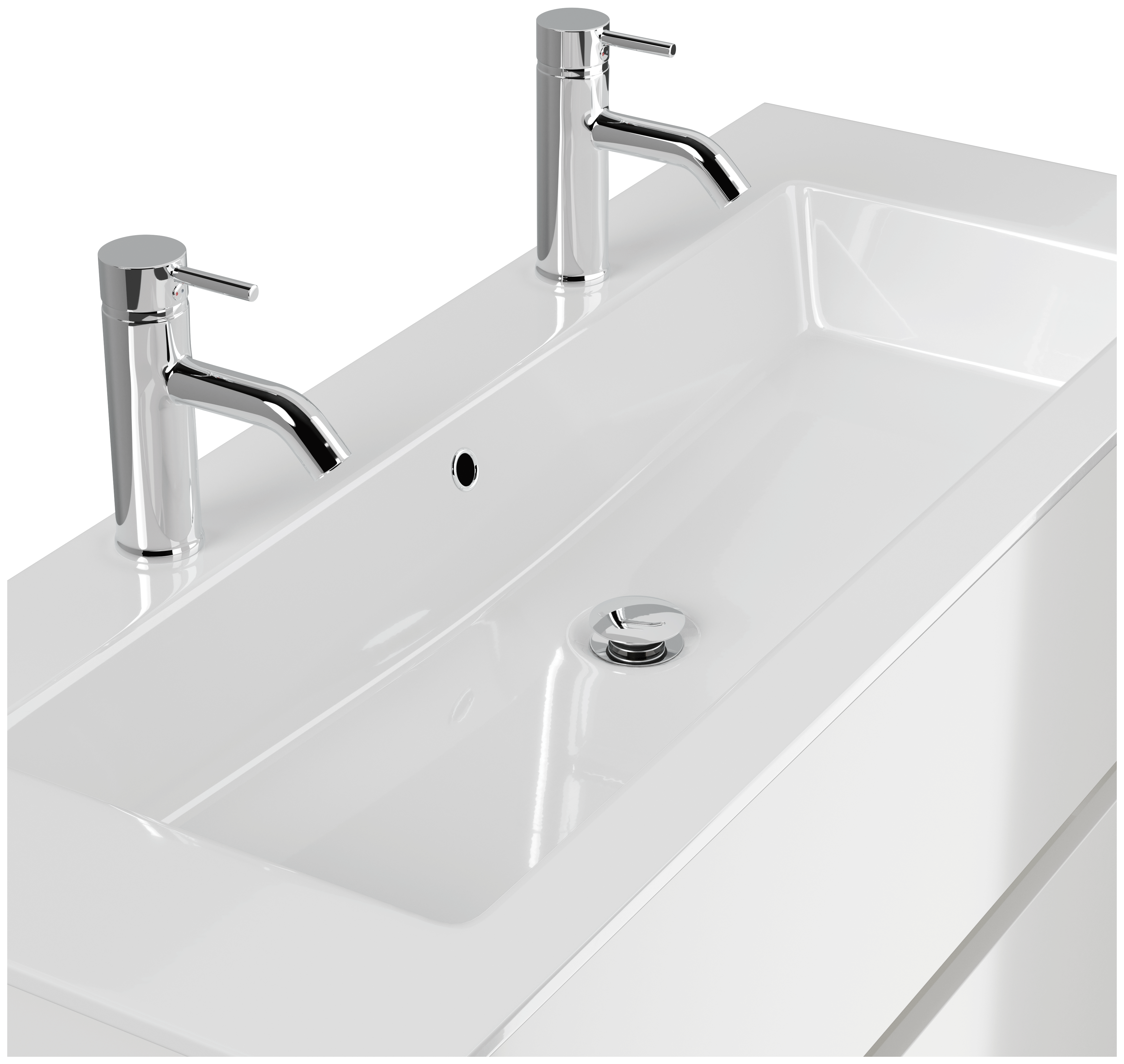 Doppelbadmöbel Taifun & Waschtisch 120 cm 2 Greif SoftClose weiß Hgl