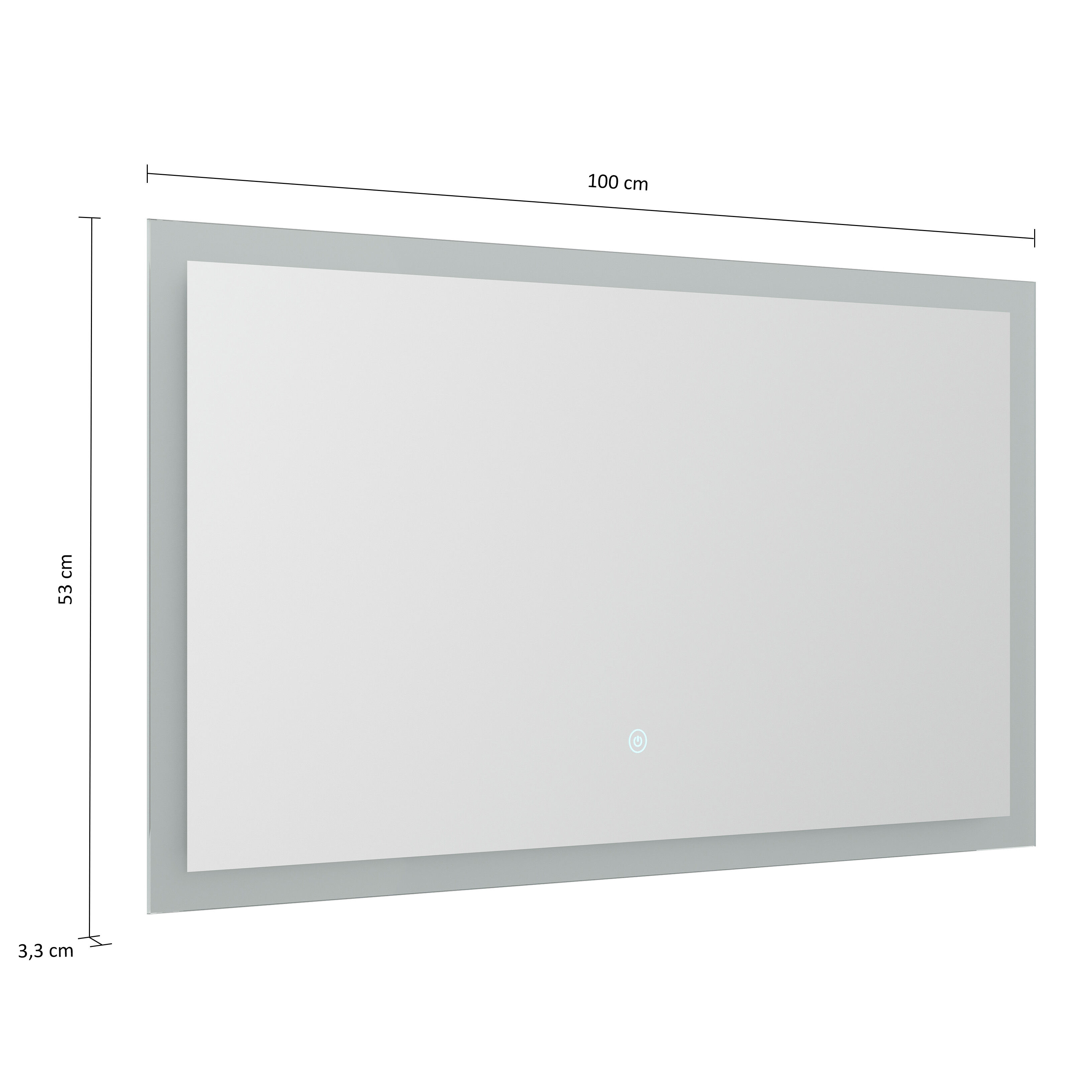 LED Spiegel 100x53 cm mit Touch Bedienung